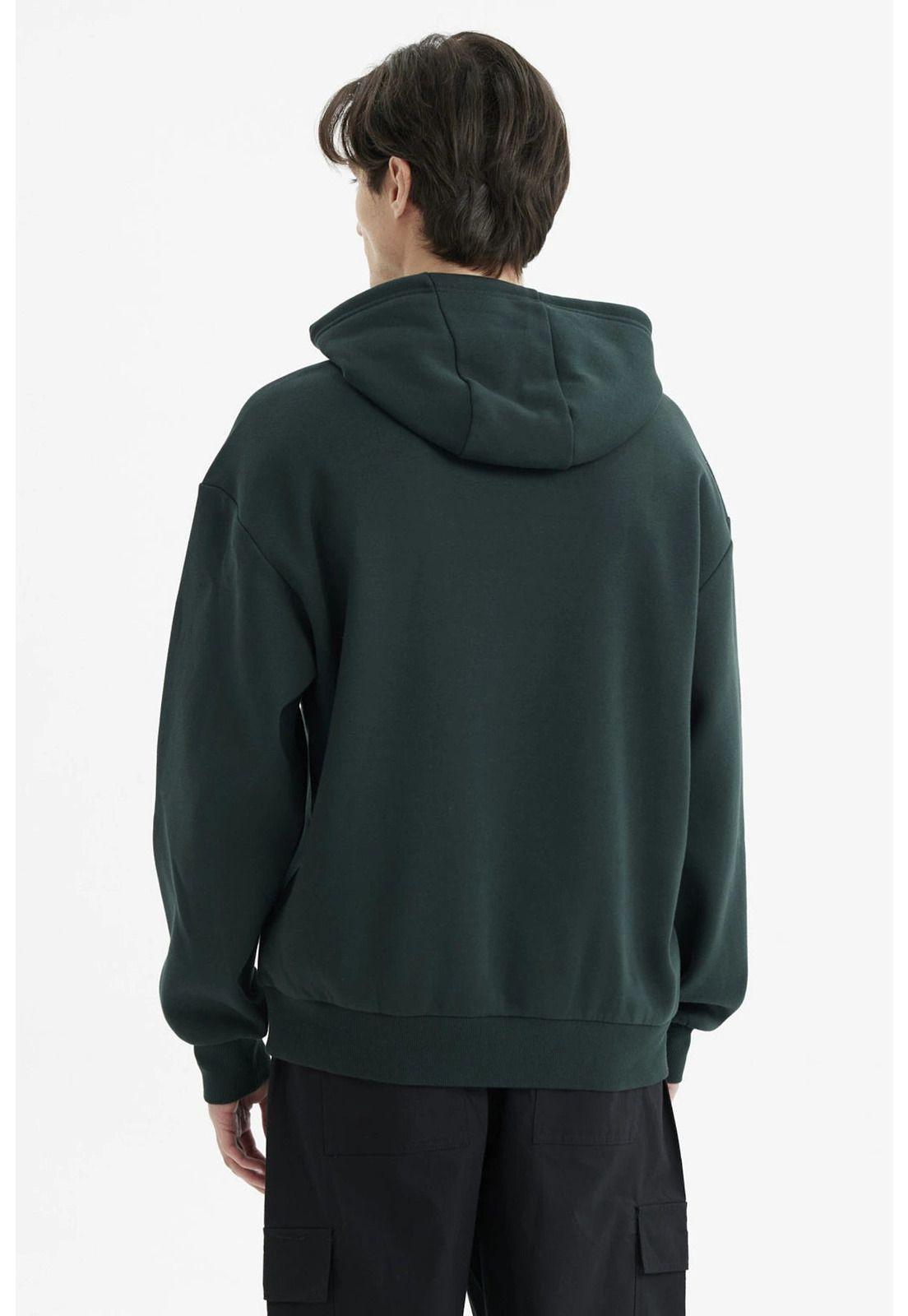 Polerón Hombre Hoodie Print Frontal Verde-2
