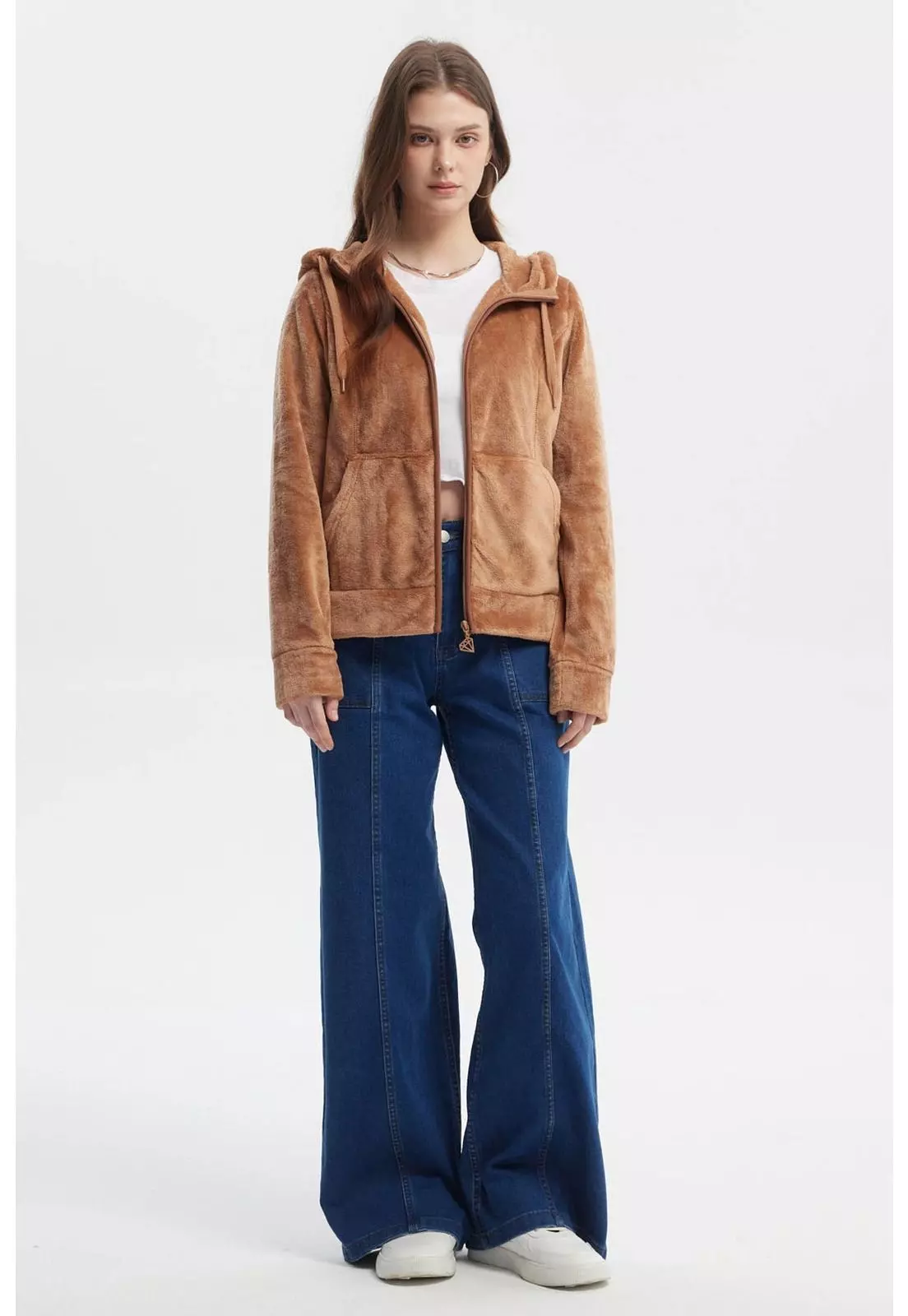 Polar Mujer Abierto Plush Café-3