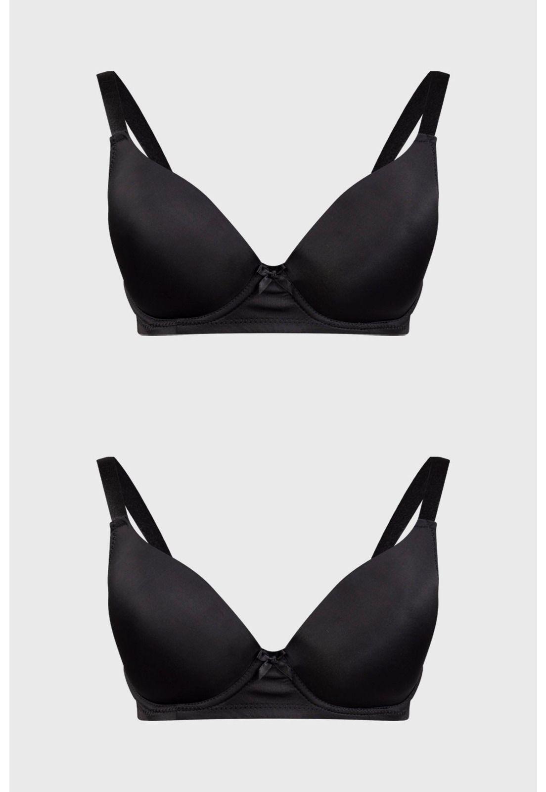 Sostén Mujer Bipack Copa Support Liso Negro-0