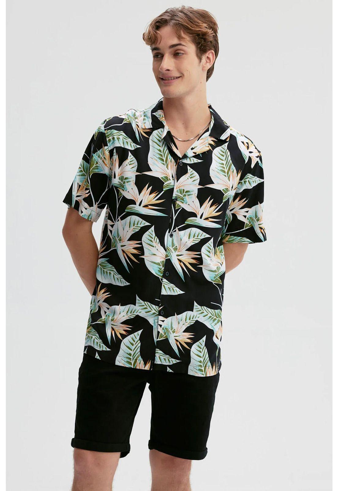 Camisa Hombre Full Print Verde - lll-0