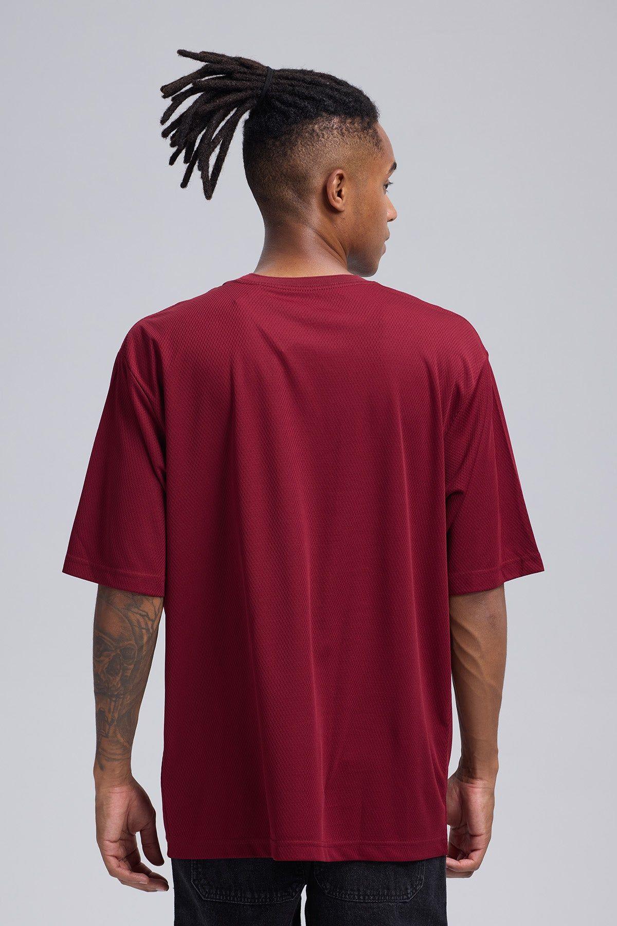 Polera Hombre Print Número Burdeo-2