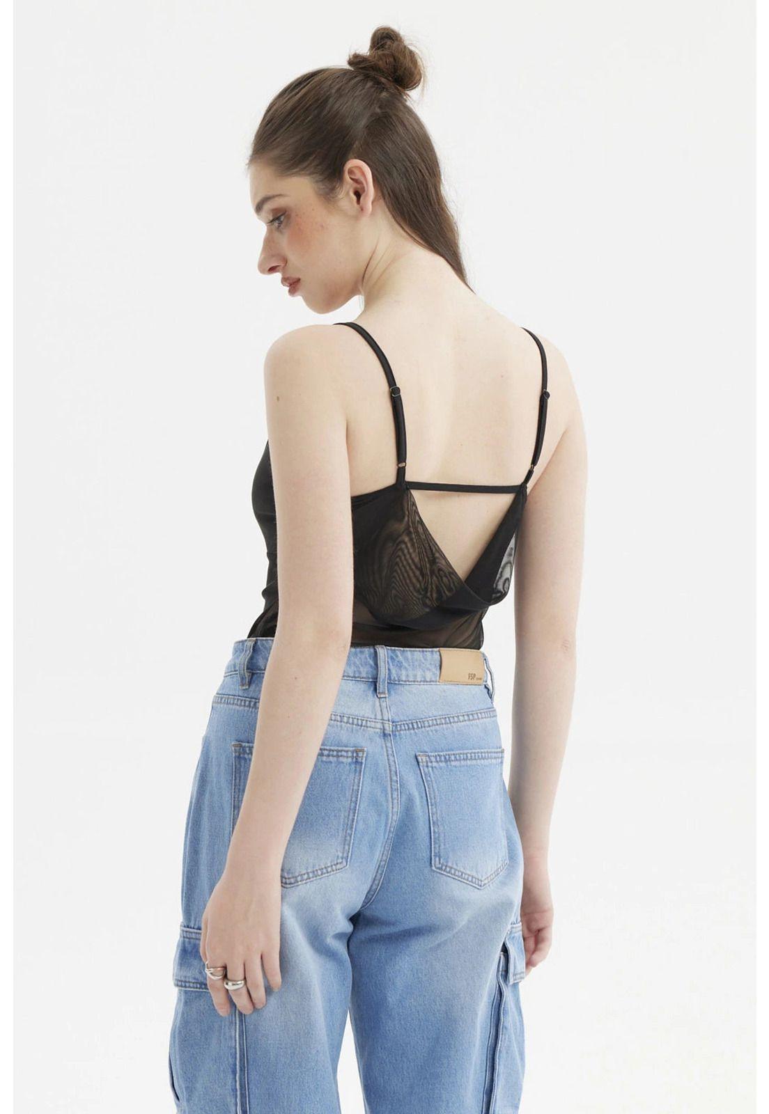 Peto Mujer Diseño En Espalda Negro-2