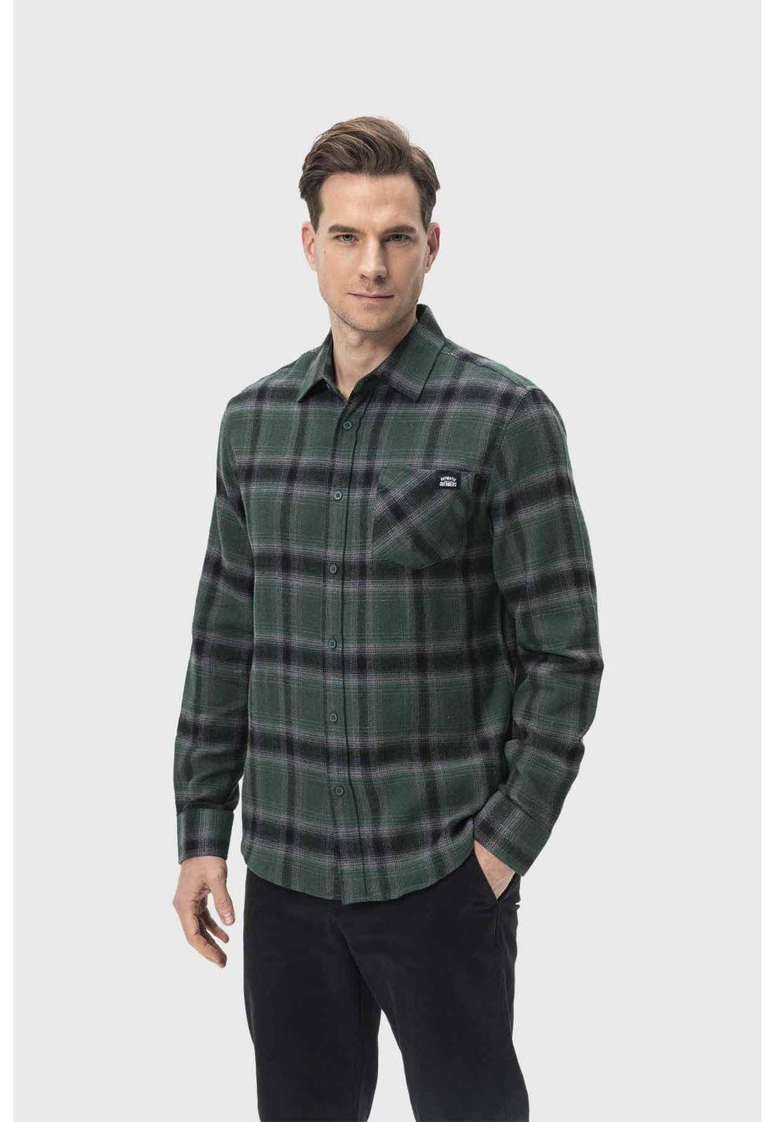 Camisa Hombre Cuadros Verde-1