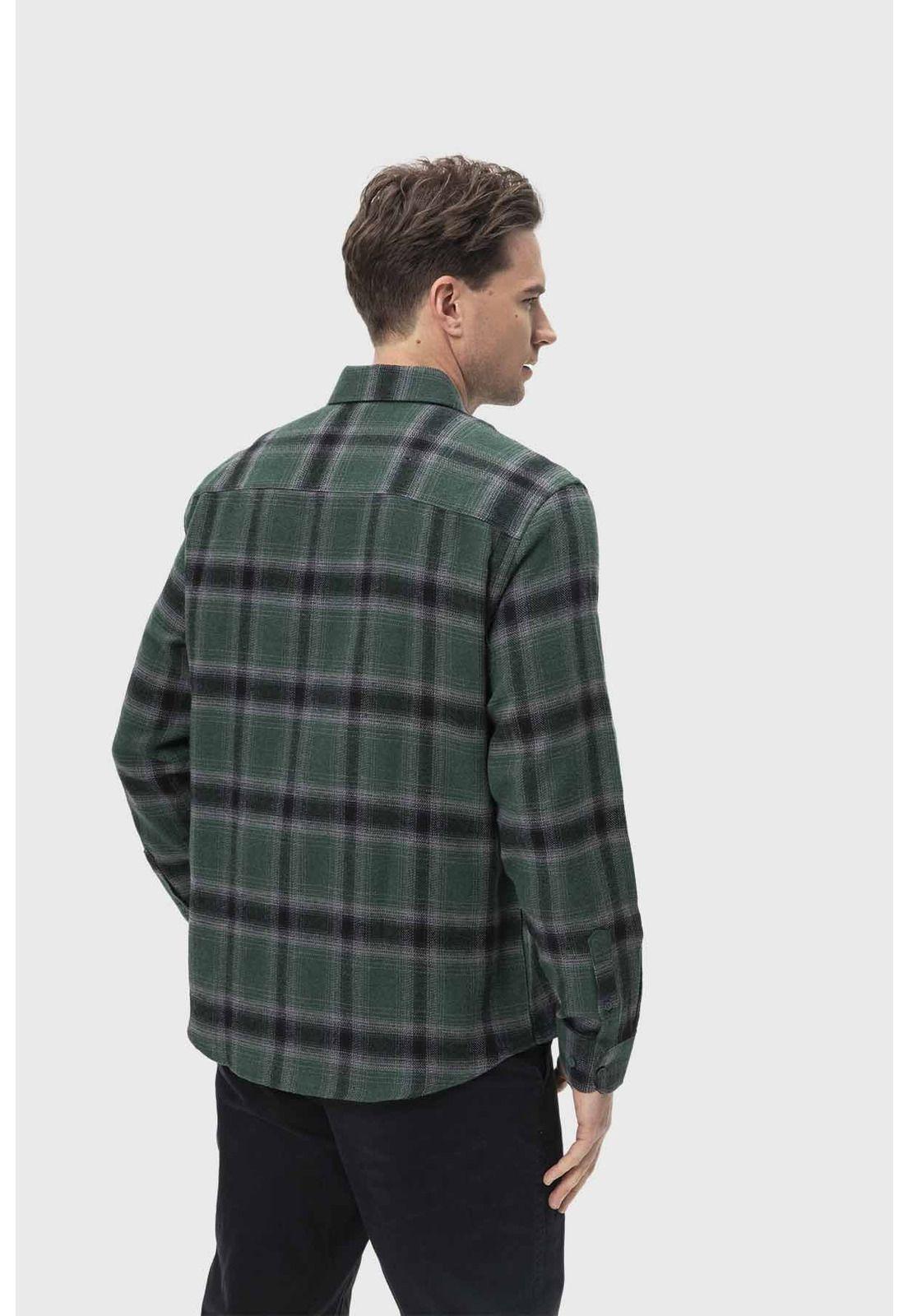 Camisa Hombre Cuadros Verde-2