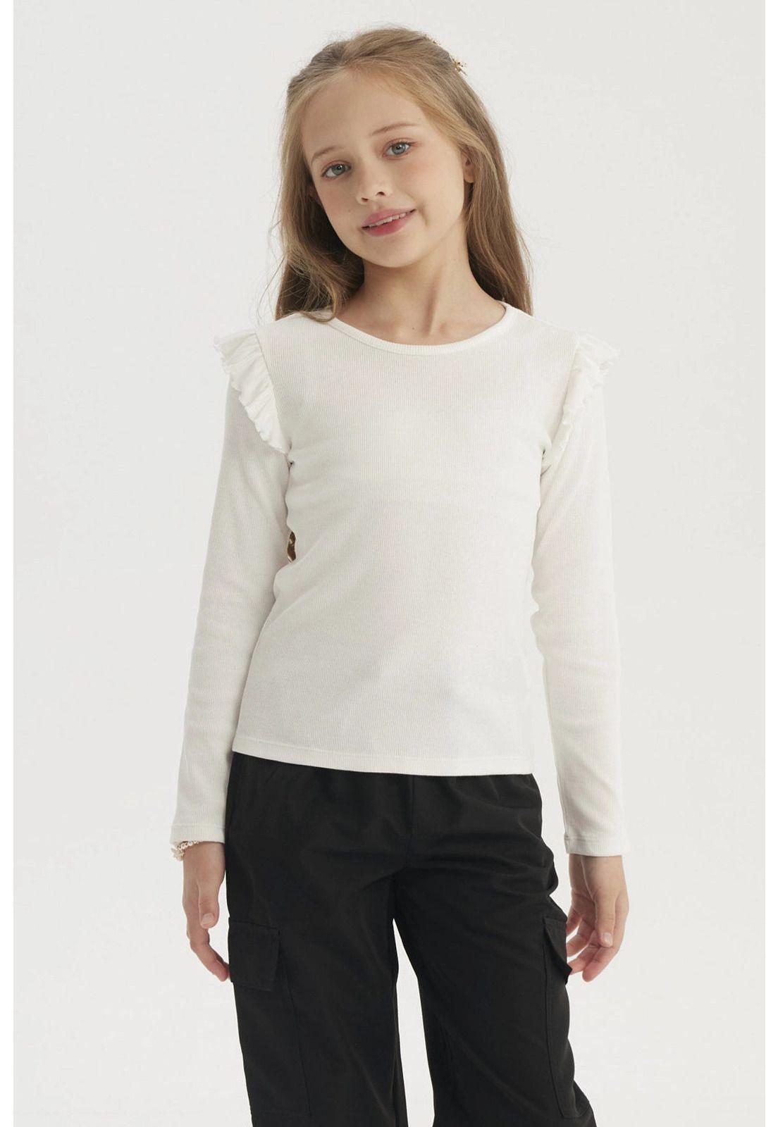 Polera Niña Teen Con Vuelos Crudo-0
