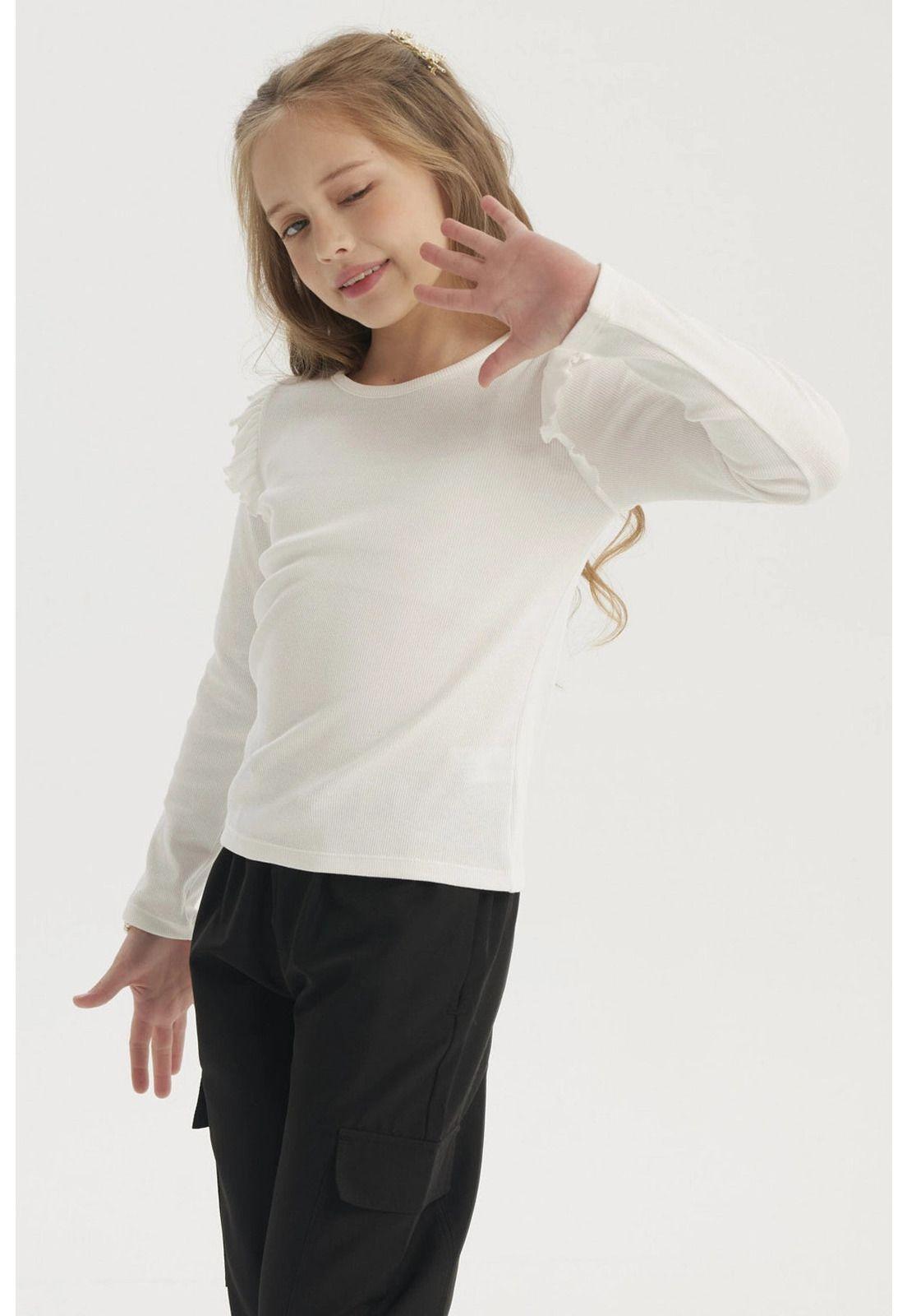 Polera Niña Teen Con Vuelos Crudo-1