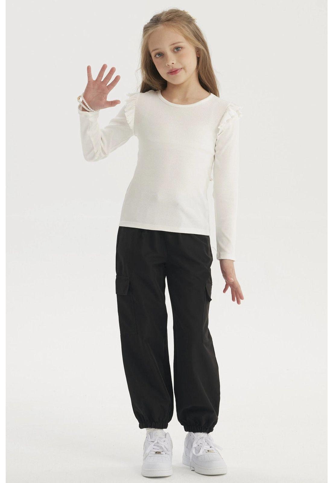 Polera Niña Teen Con Vuelos Crudo-3