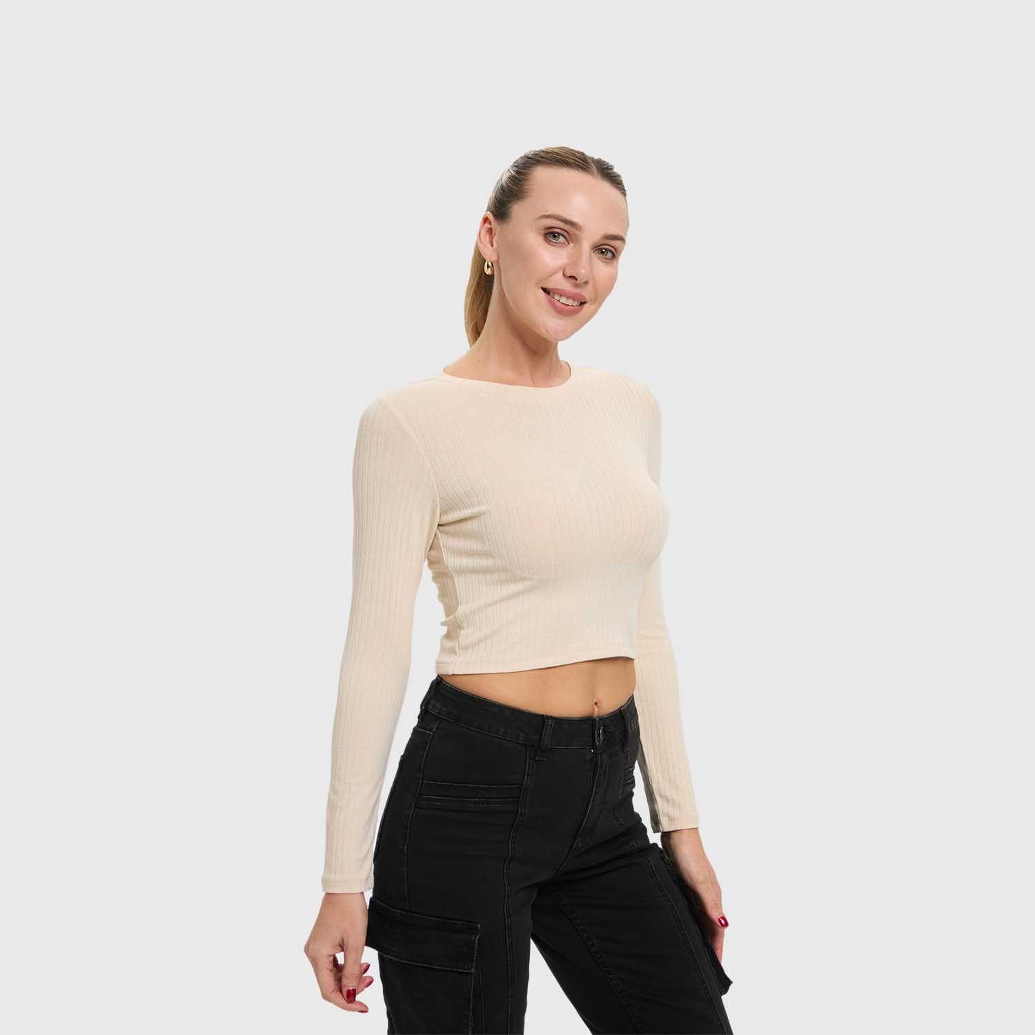 Polera Mujer Lisa Beige Claro Fashion's Park-1