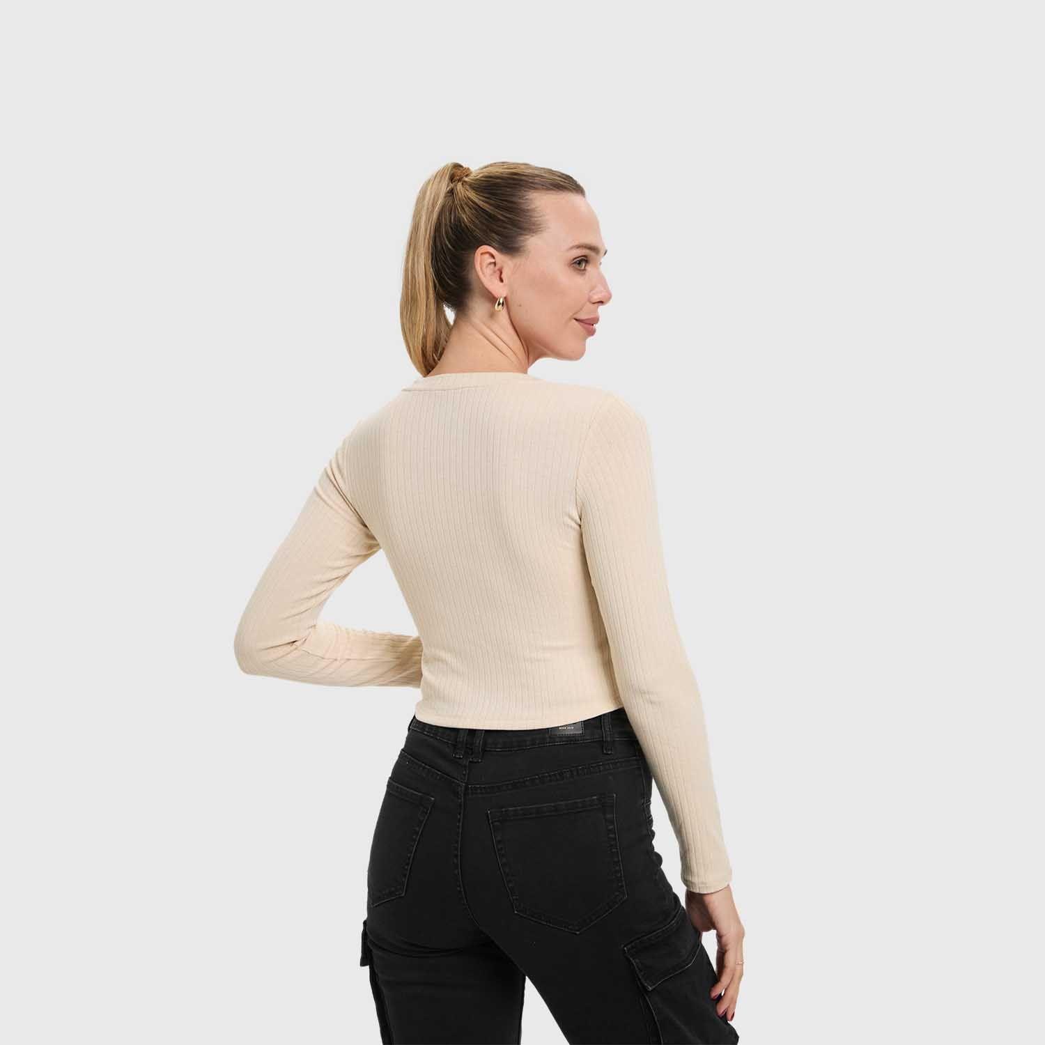 Polera Mujer Lisa Beige Claro Fashion's Park-2