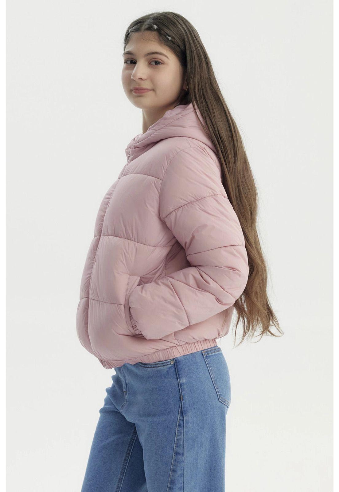 Parka Niña Básica Teen Rosado-1