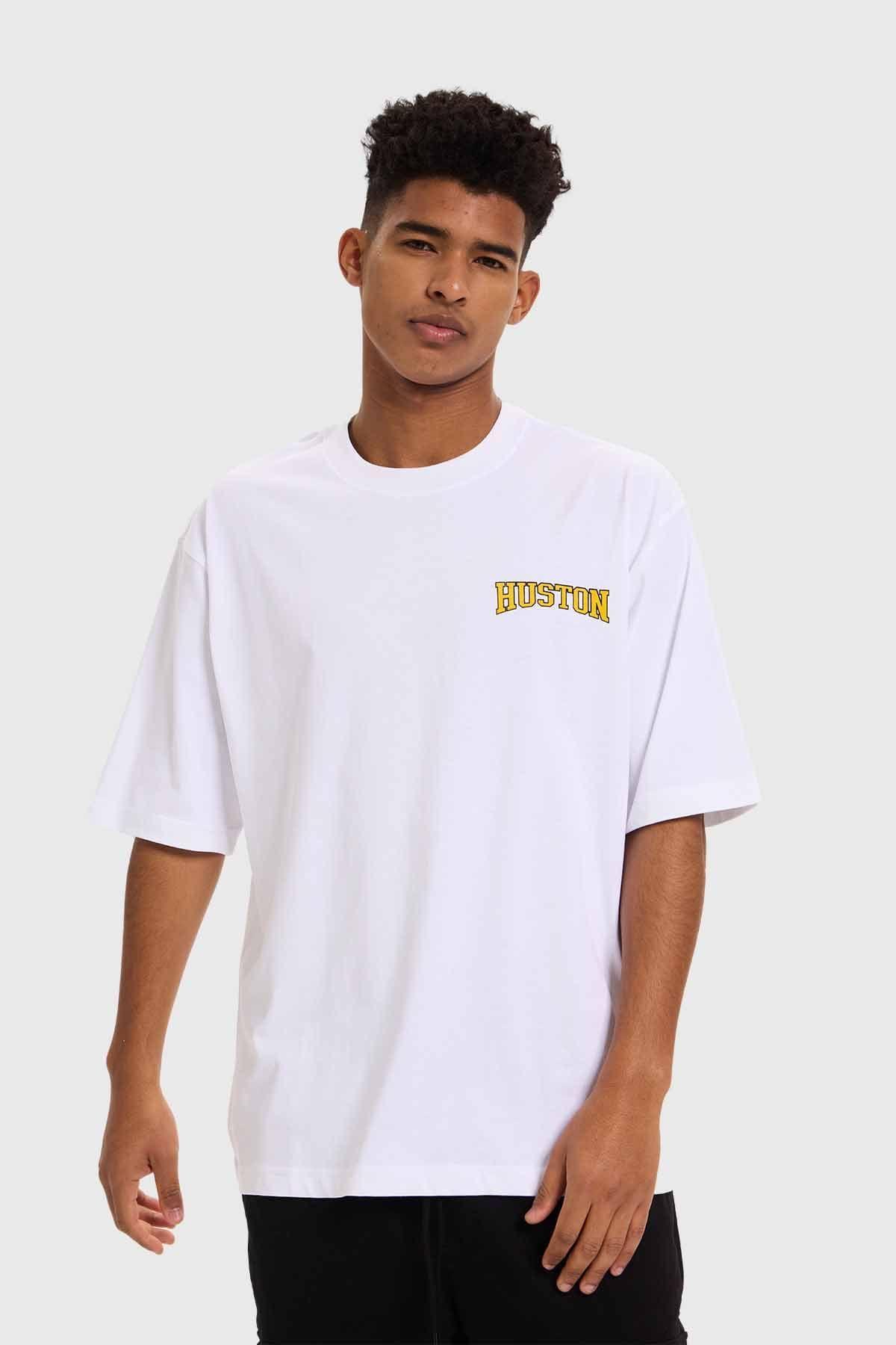 Polera Hombre Print Flamas Blanco-0
