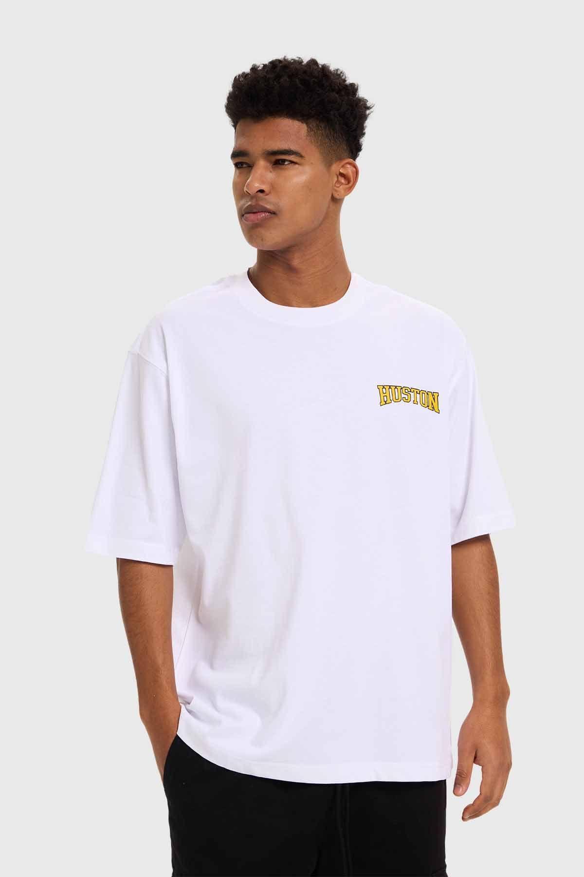 Polera Hombre Print Flamas Blanco-1