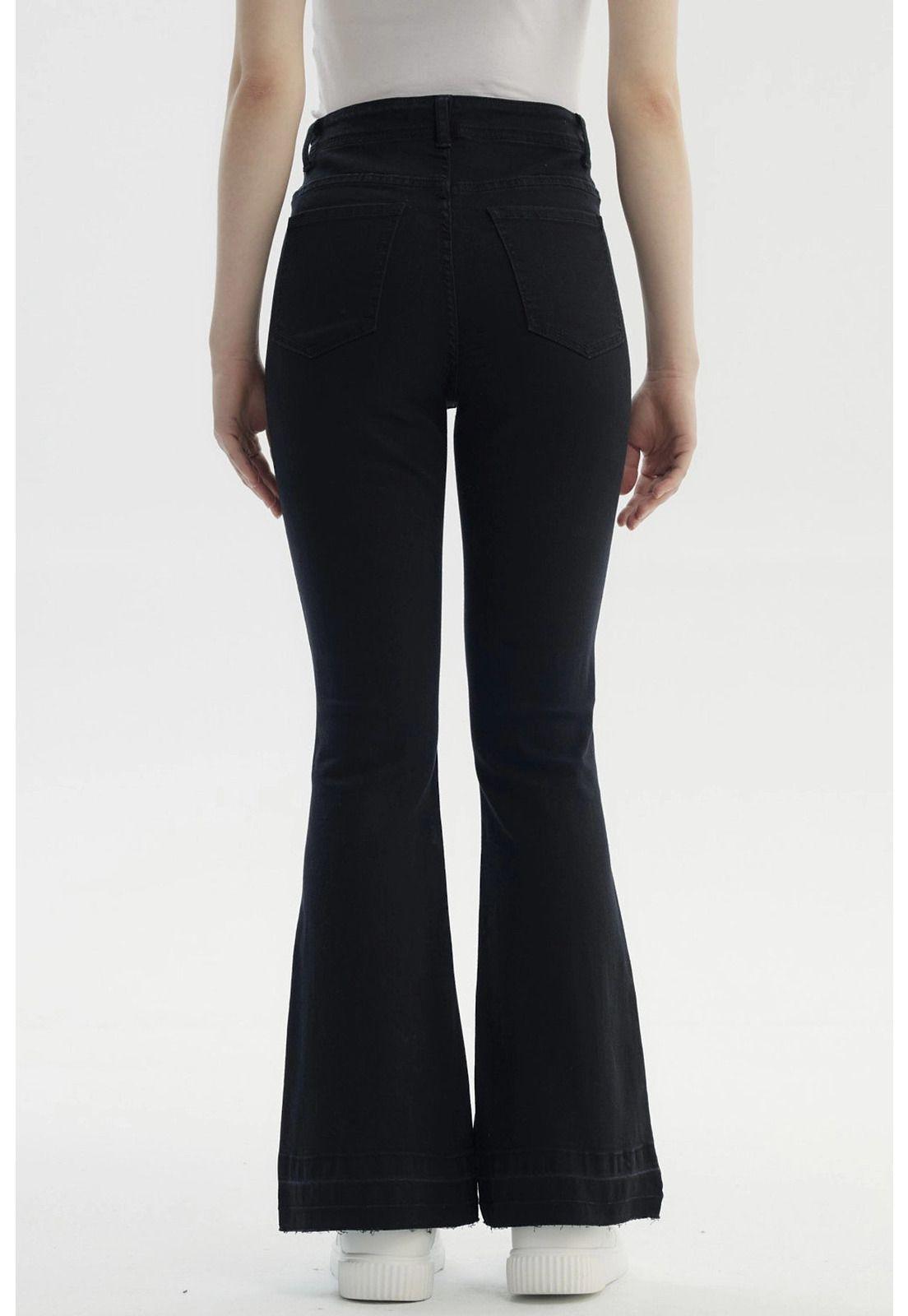 Jeans Mujer Moda Flare Negro - Vll-2