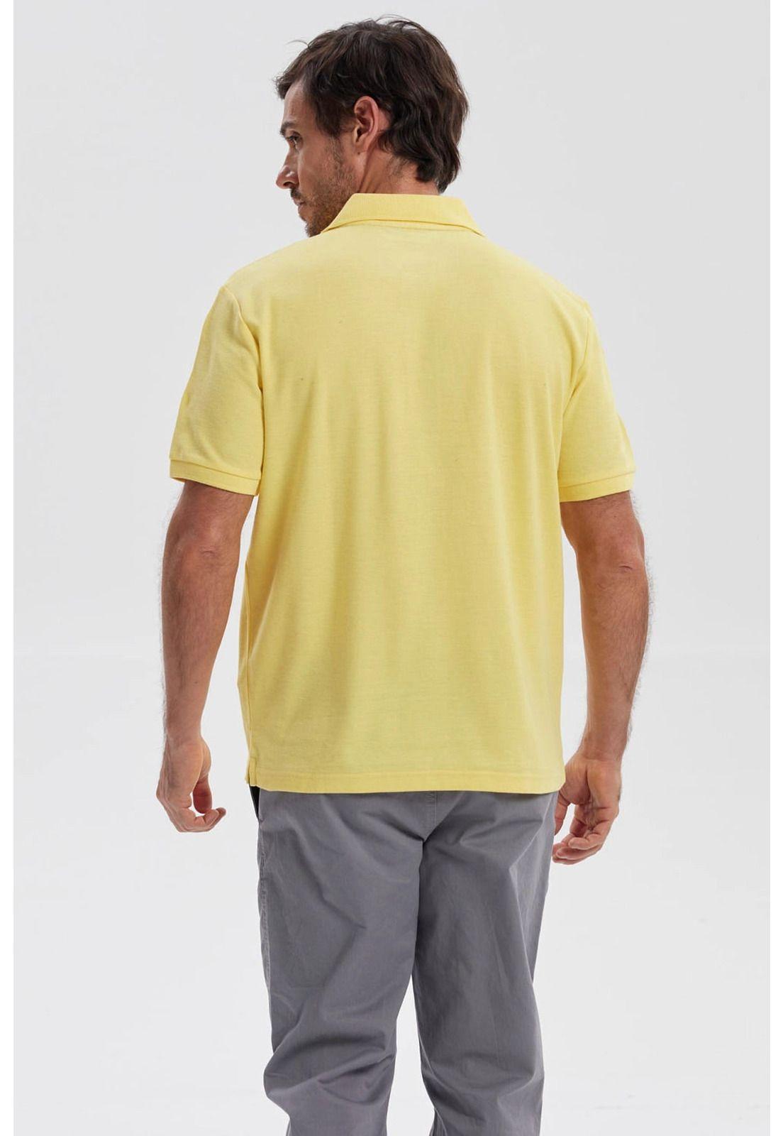 Polera Hombre Piqué Básica Lisa Amarillo - ll-2