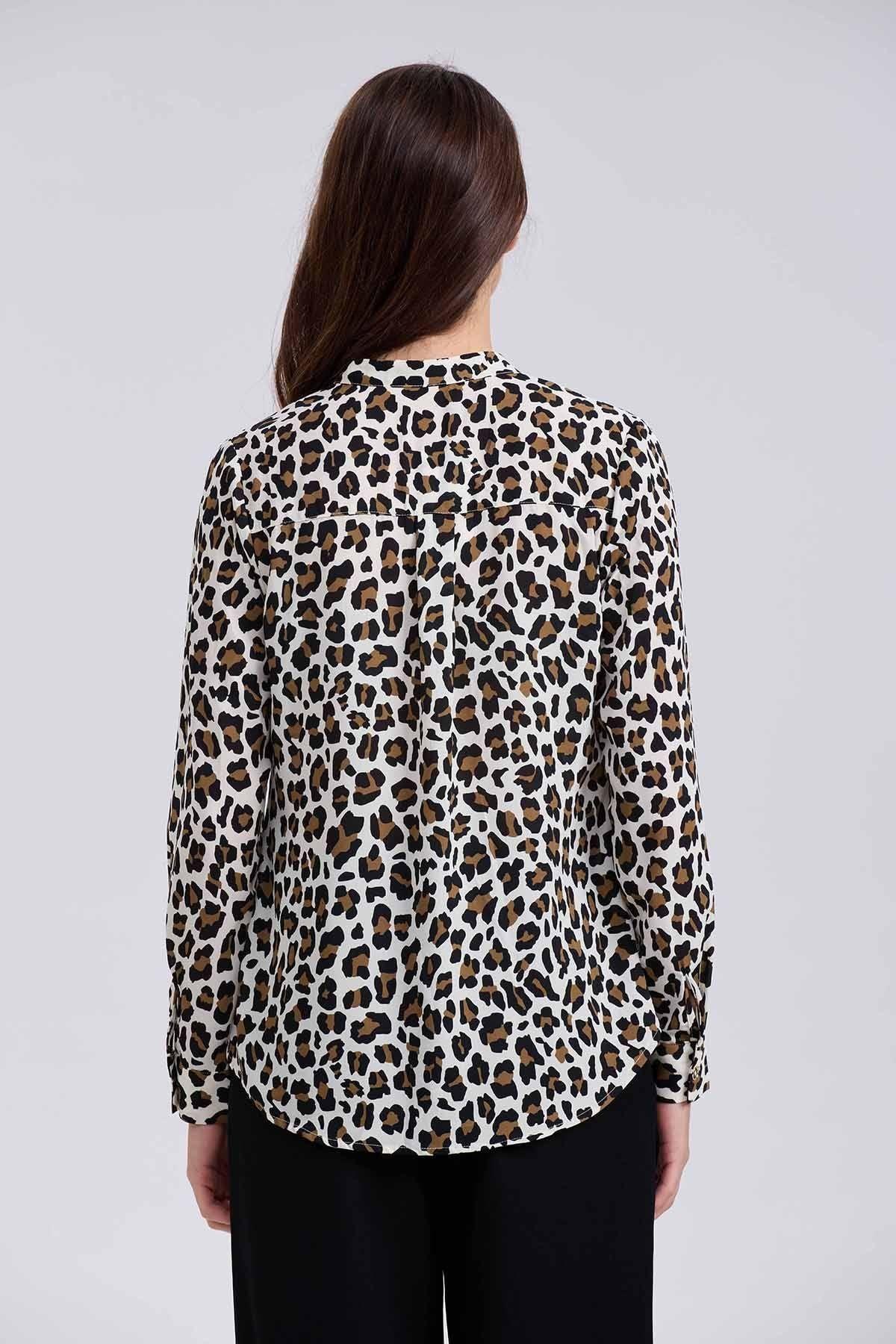 Blusa Mujer Crep Con Botón Beige-2