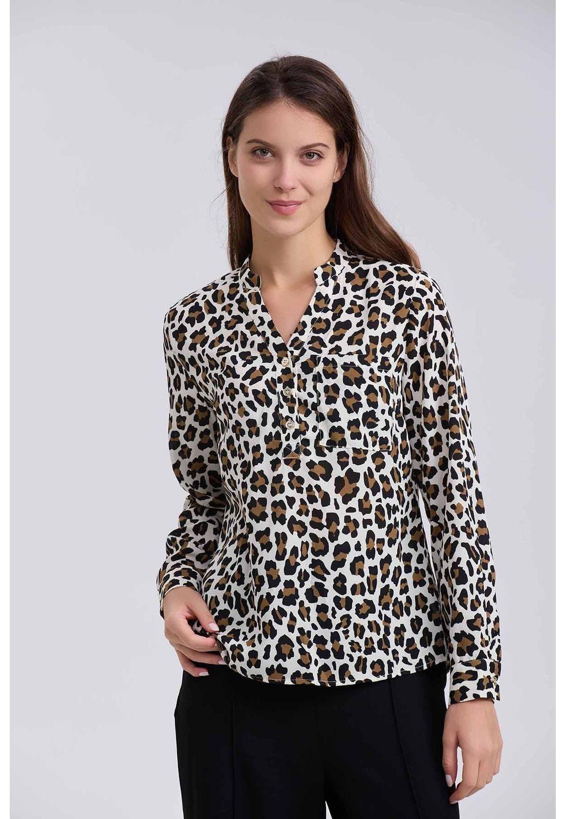 Blusa Mujer Crep Con Botón Beige-0