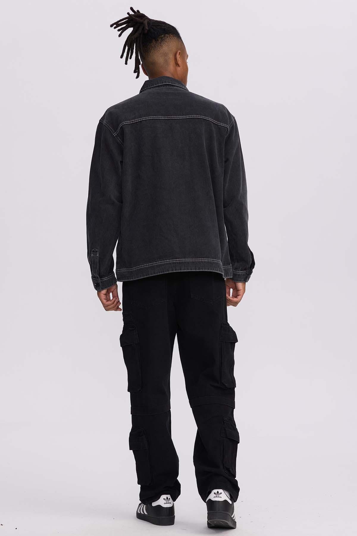 Chaqueta Hombre Doble Bolsillo Gris-2