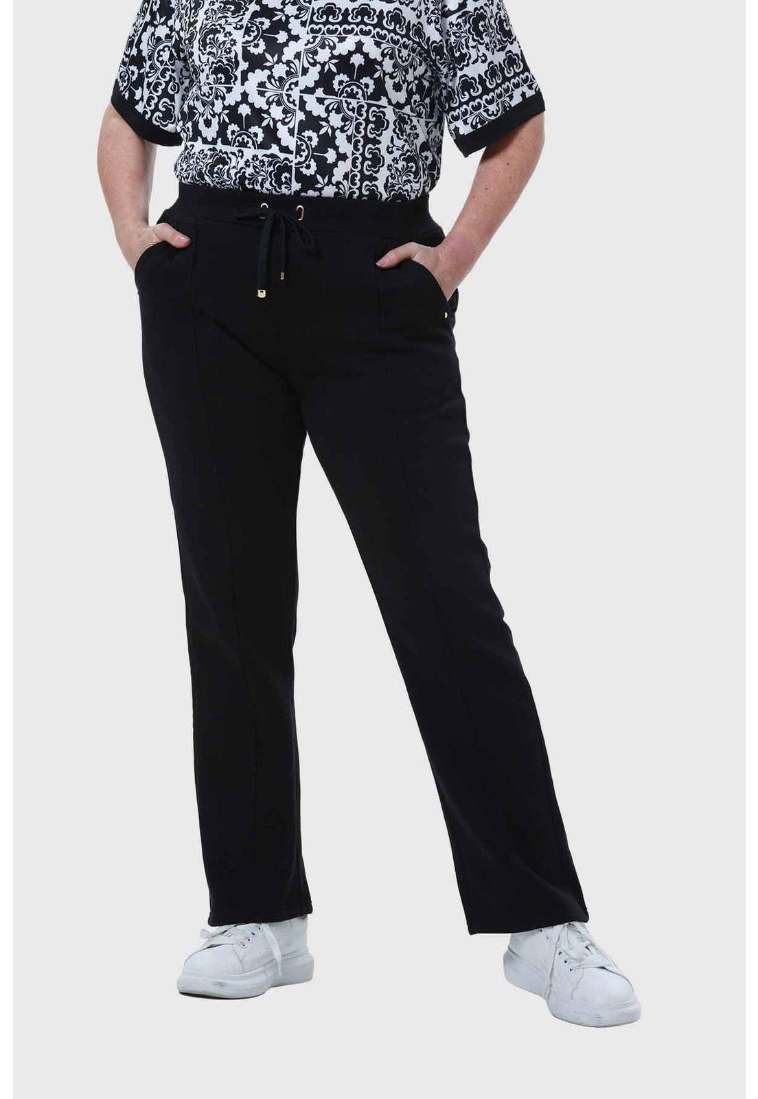 Pantalón Buzo Mujer Clásico Flare Negro-0