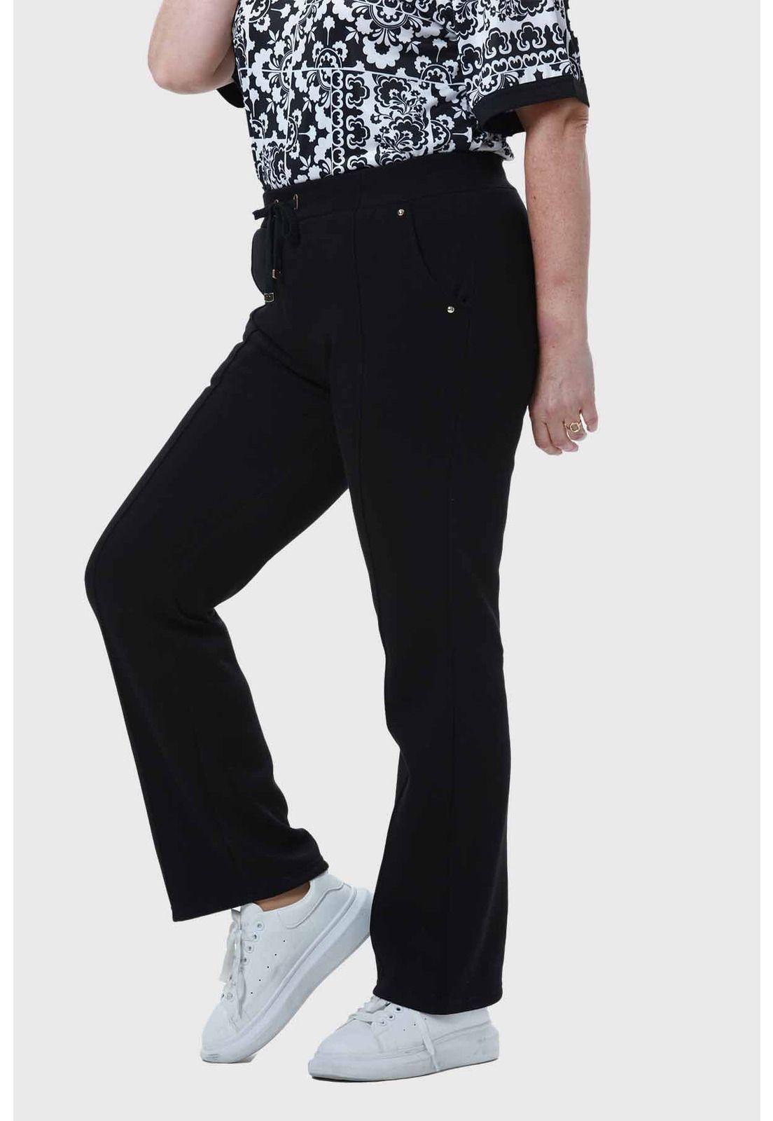 Pantalón Buzo Mujer Clásico Flare Negro-1