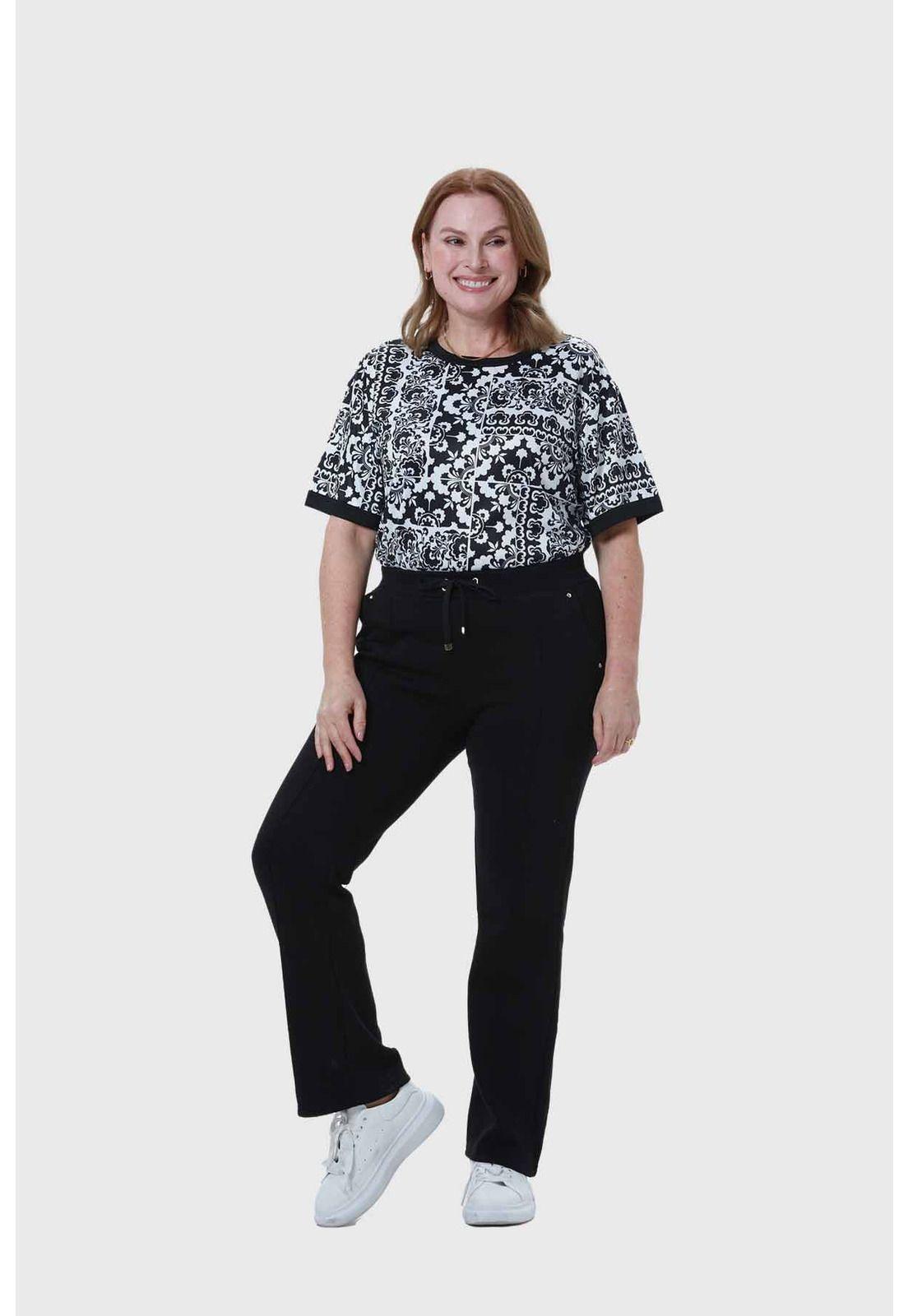 Pantalón Buzo Mujer Clásico Flare Negro-3