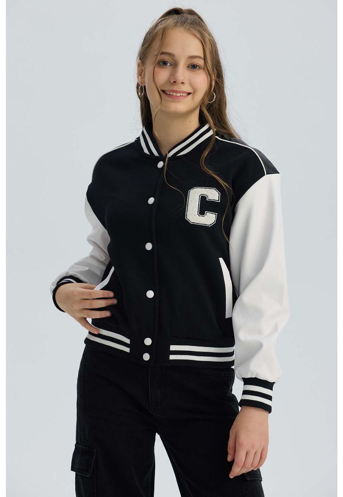 Chaqueta Niña Bomber Negro-0