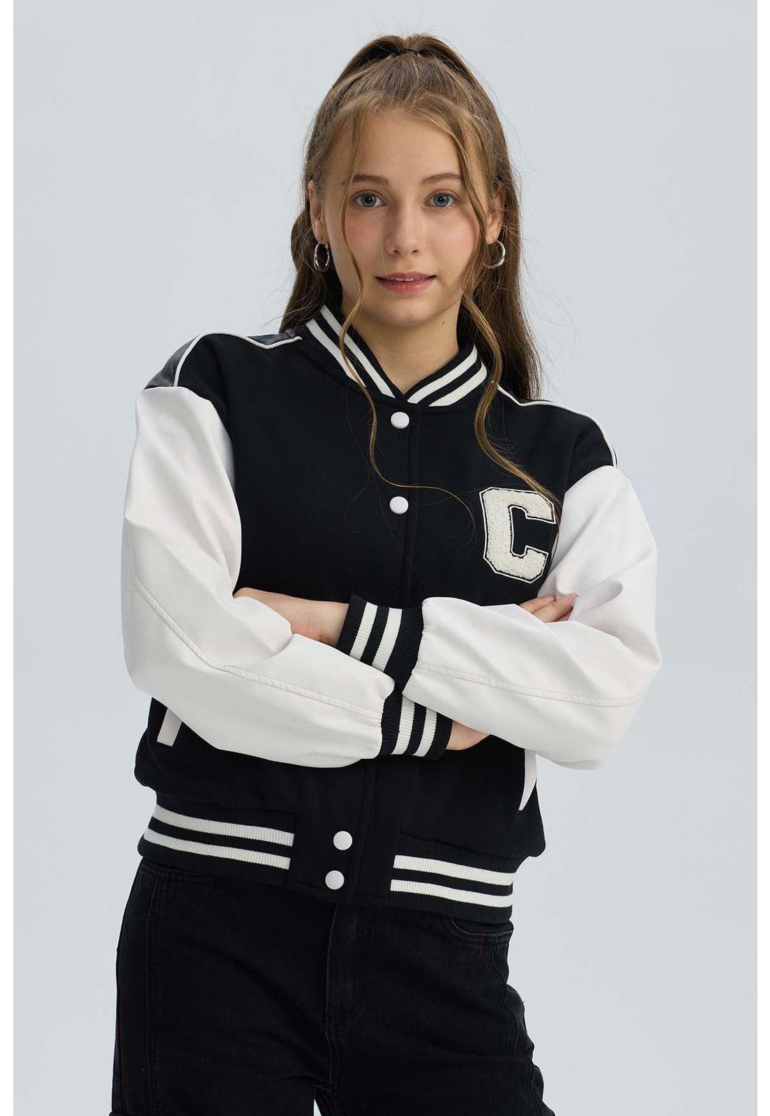 Chaqueta Niña Bomber Negro-1