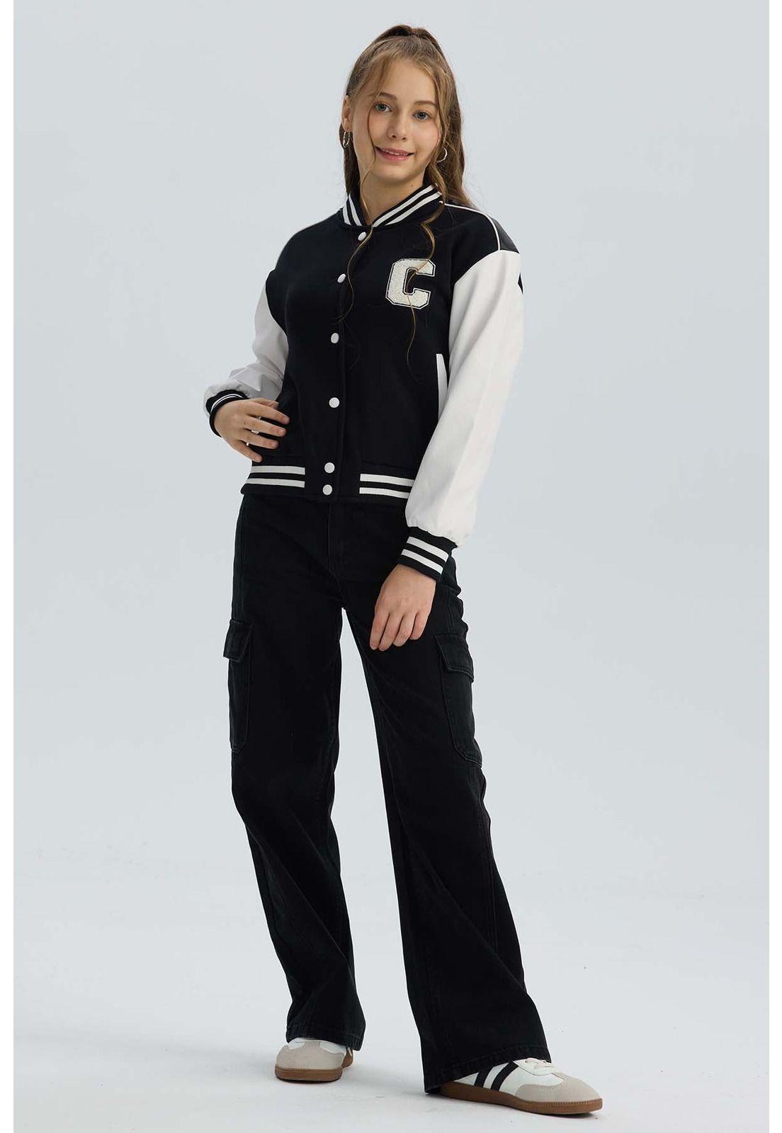Chaqueta Niña Bomber Negro-3