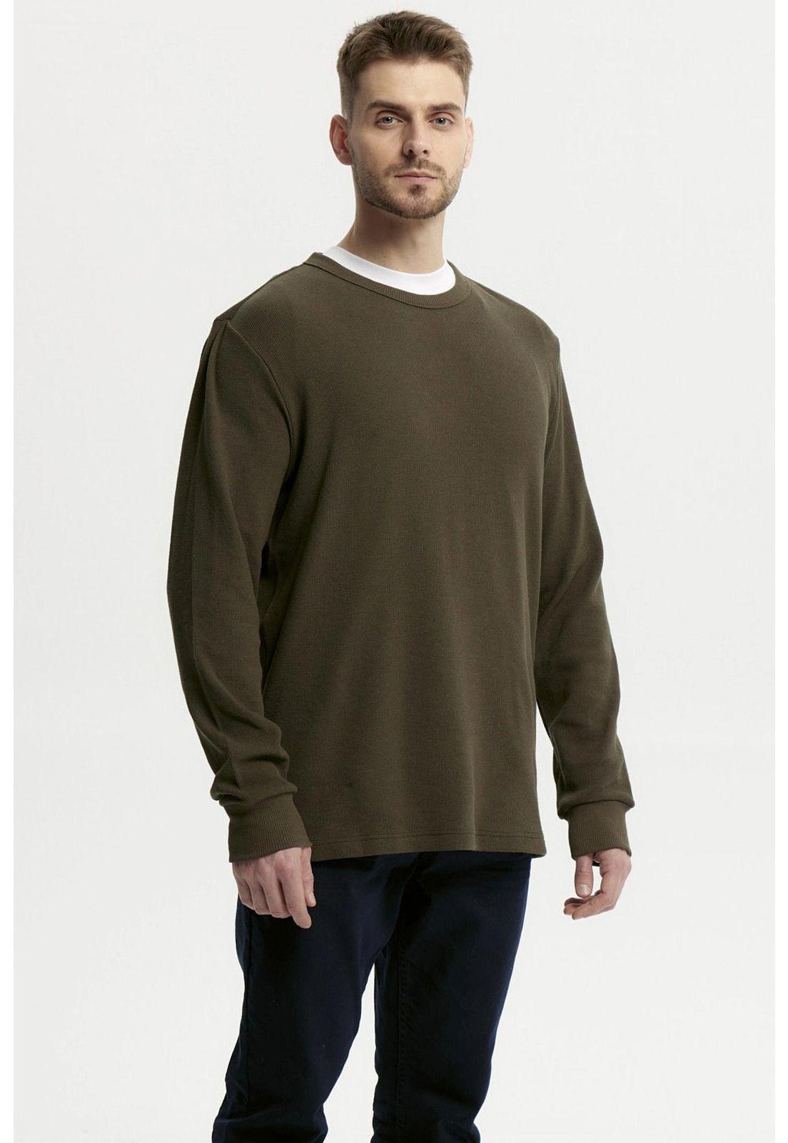Polera Hombre Slim Verde Olivo-1