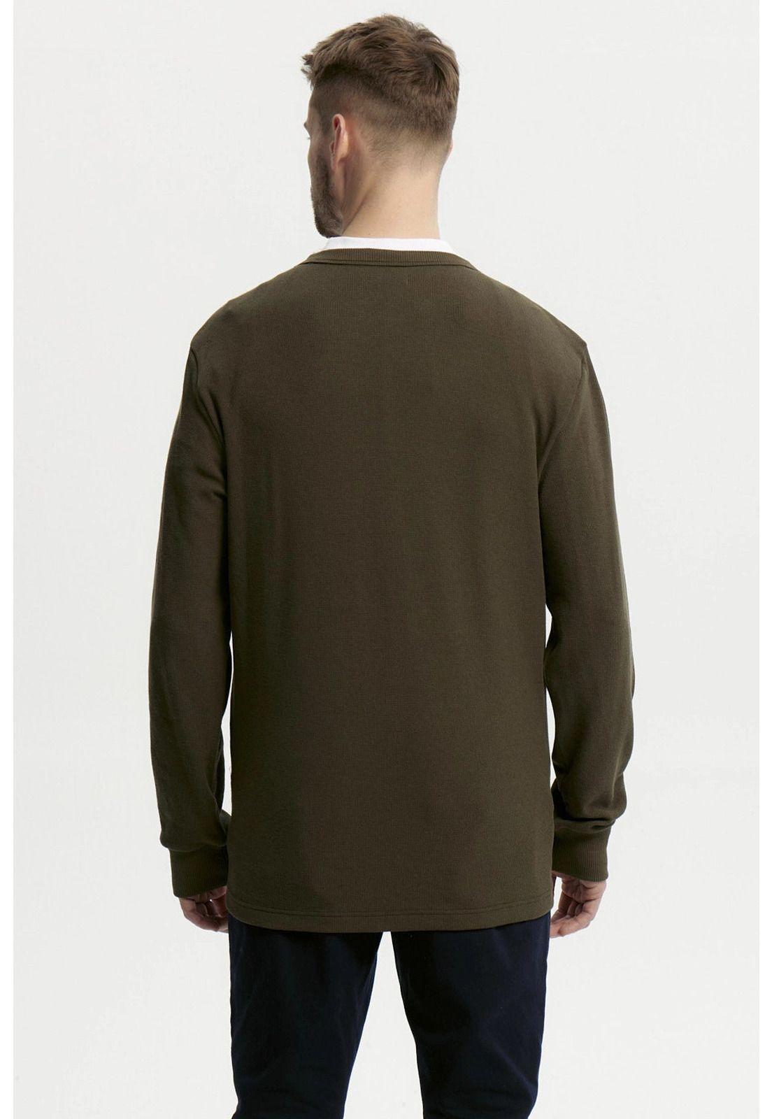 Polera Hombre Slim Verde Olivo-2
