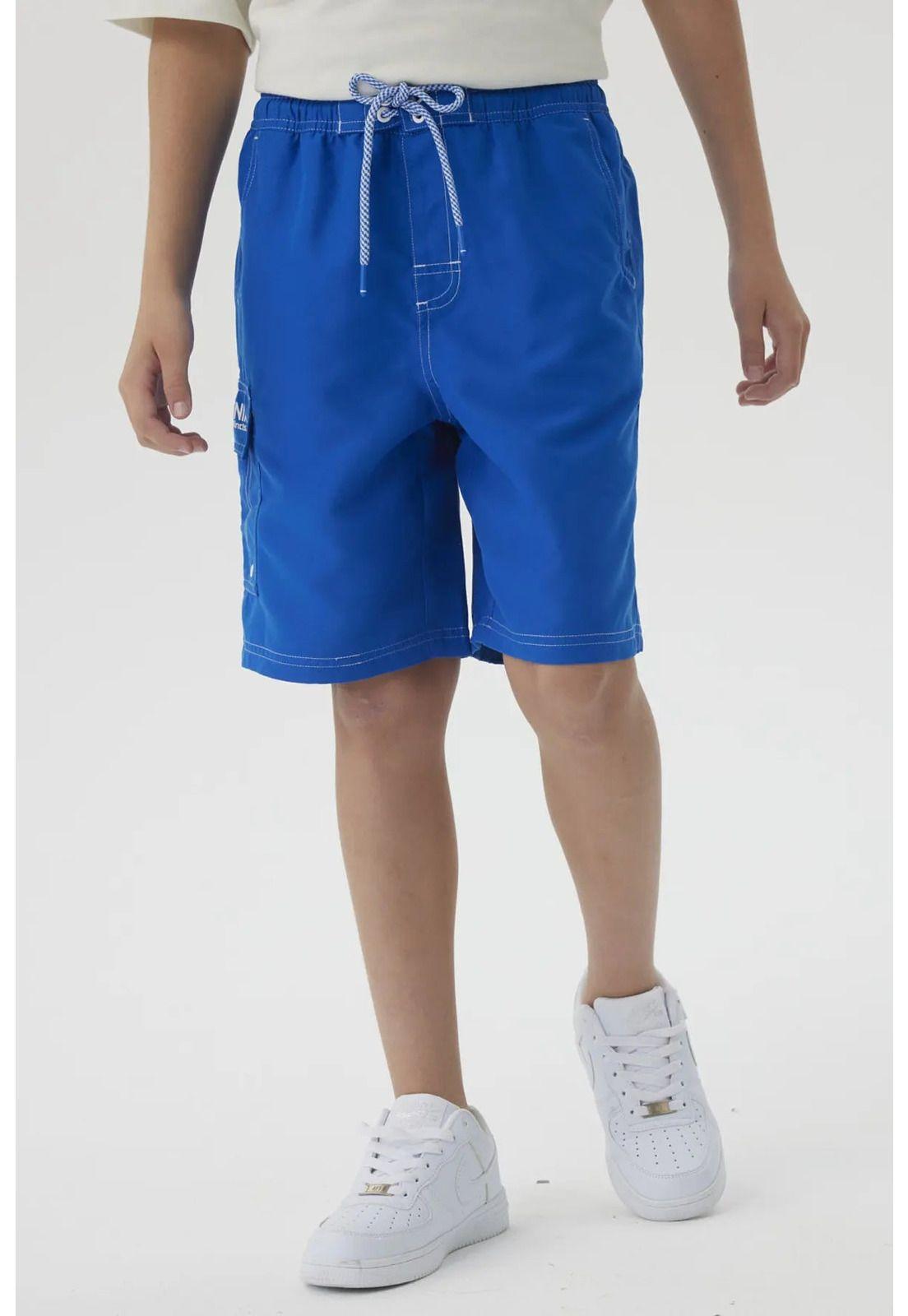 Short De Baño Niño Con Bolsillo Lateral Azulino-0