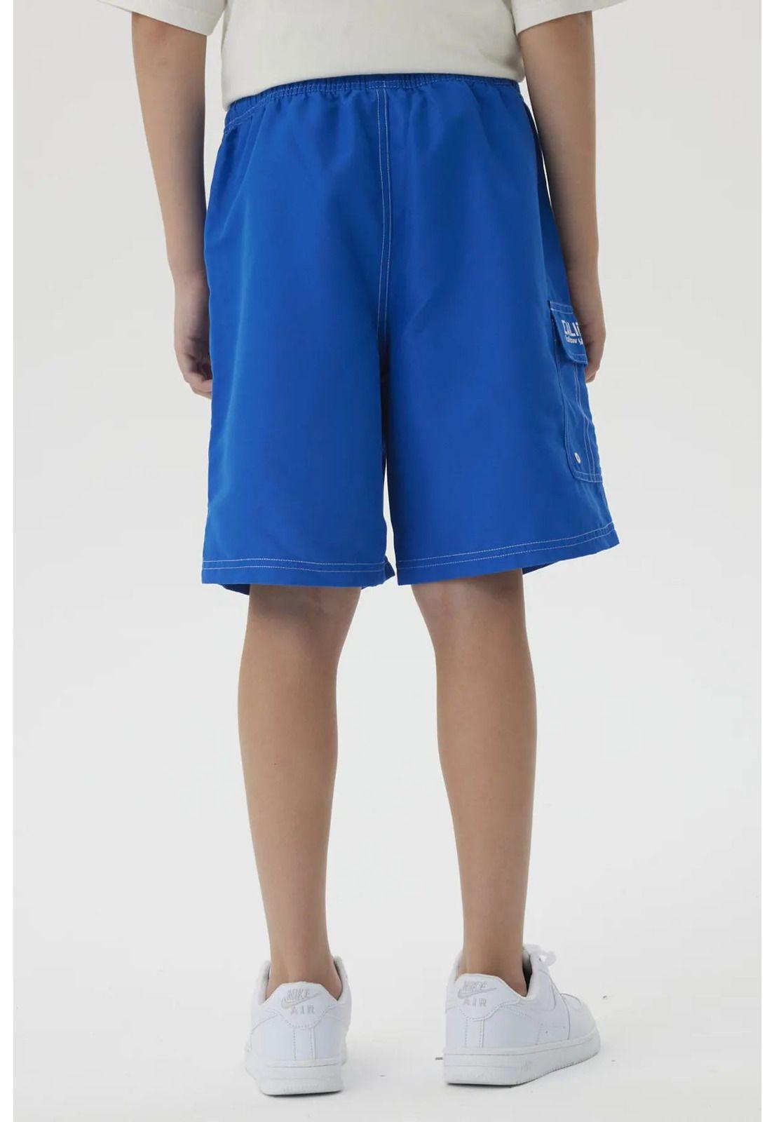 Short De Baño Niño Con Bolsillo Lateral Azulino-2