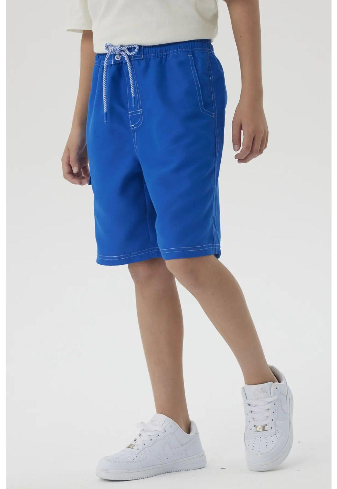 Short De Baño Niño Con Bolsillo Lateral Azulino-3