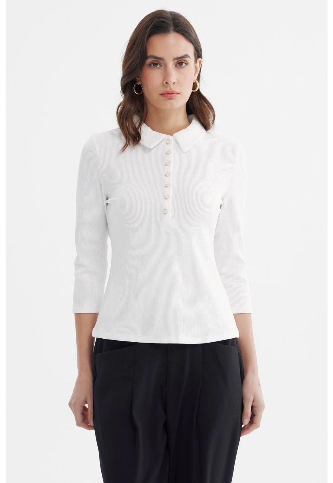 Polera Mujer Pata Botón Crudo-0