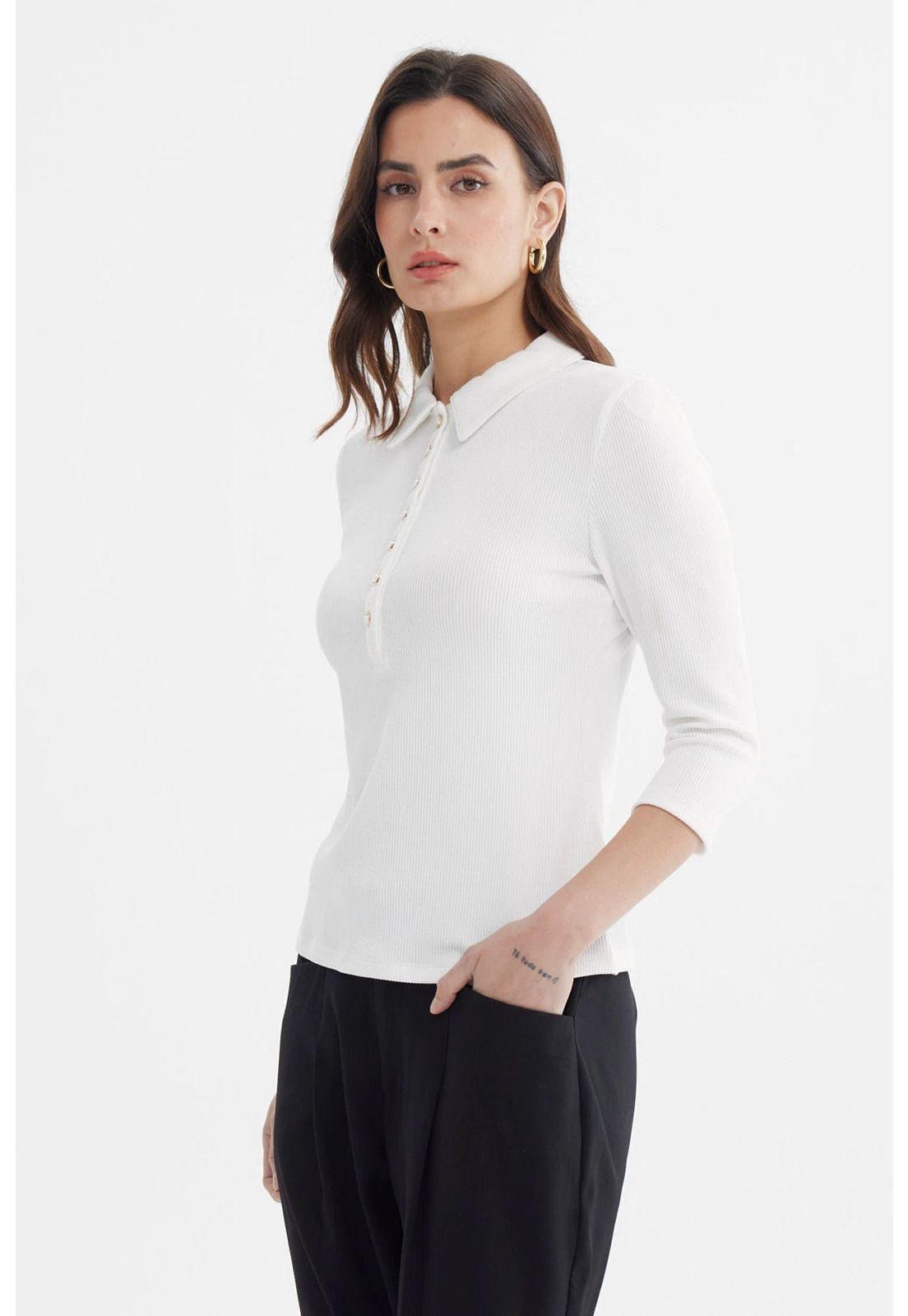 Polera Mujer Pata Botón Crudo-1