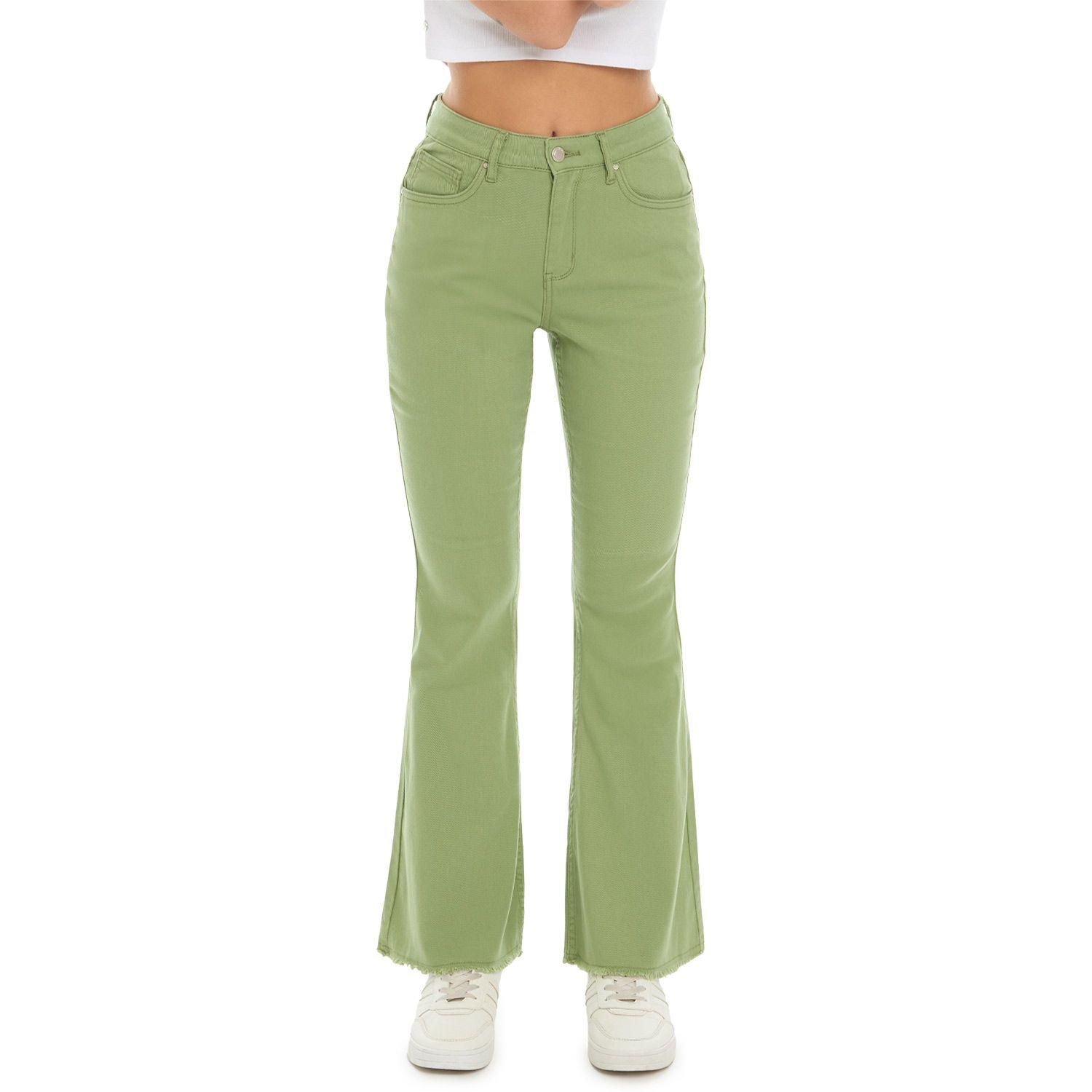 Jeans Mujer Flare Monse Verde Musgo Fashion's Park-0