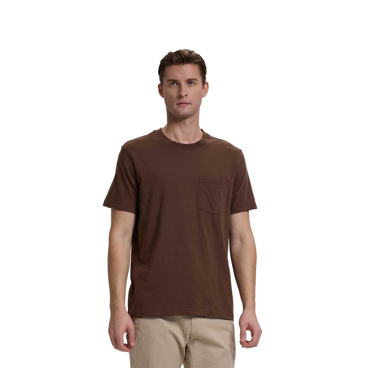 Polera Hombre Básica Con Bolsillo Chocolate Fashion's Park-0