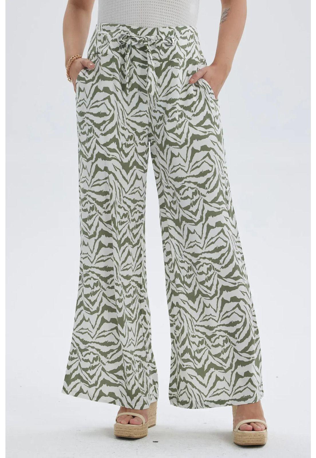 Pantalón Mujer Lazo Con Argolla Verde Musgo-0