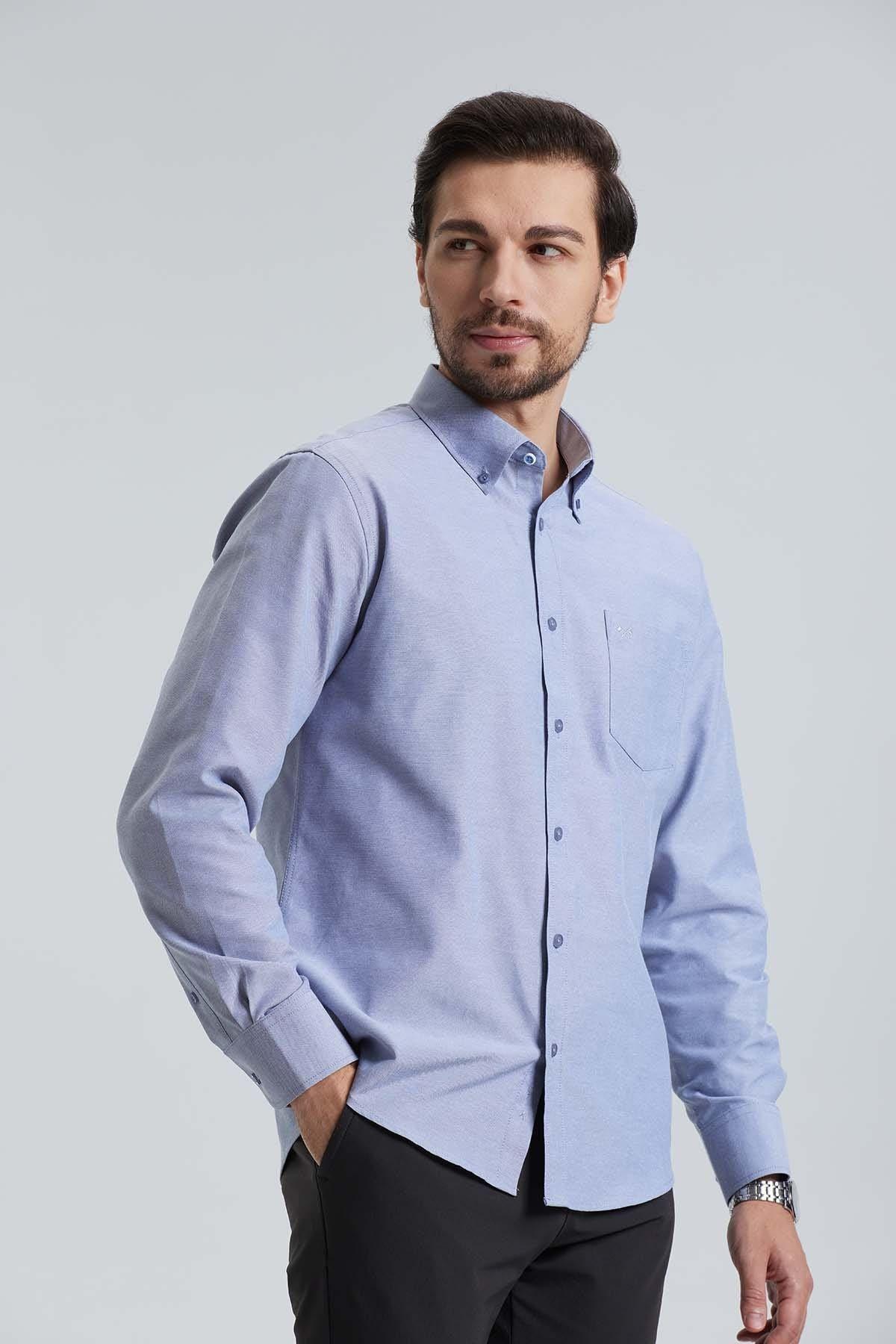 Camisa Oxford Gris-0