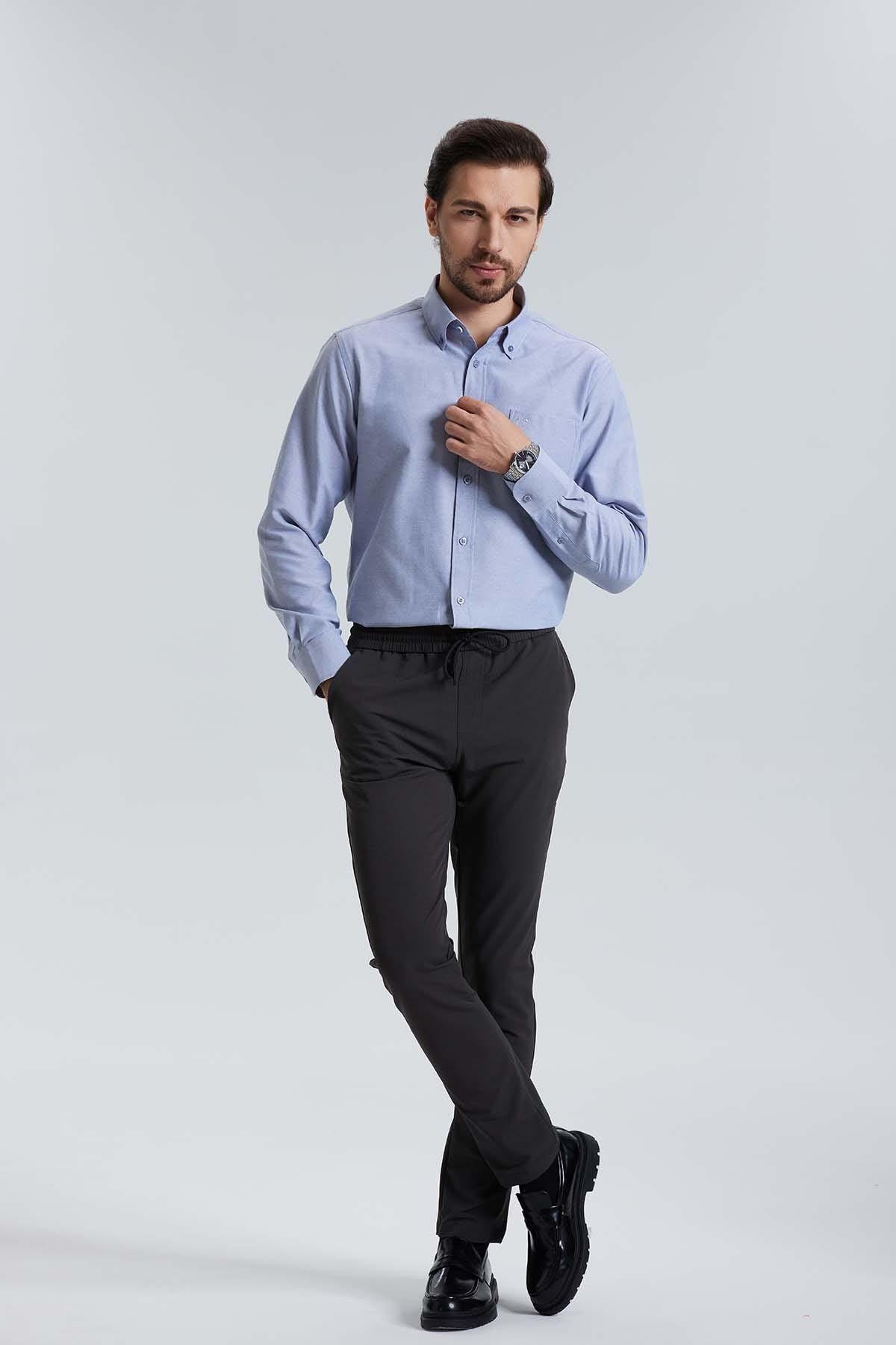 Camisa Oxford Gris-2