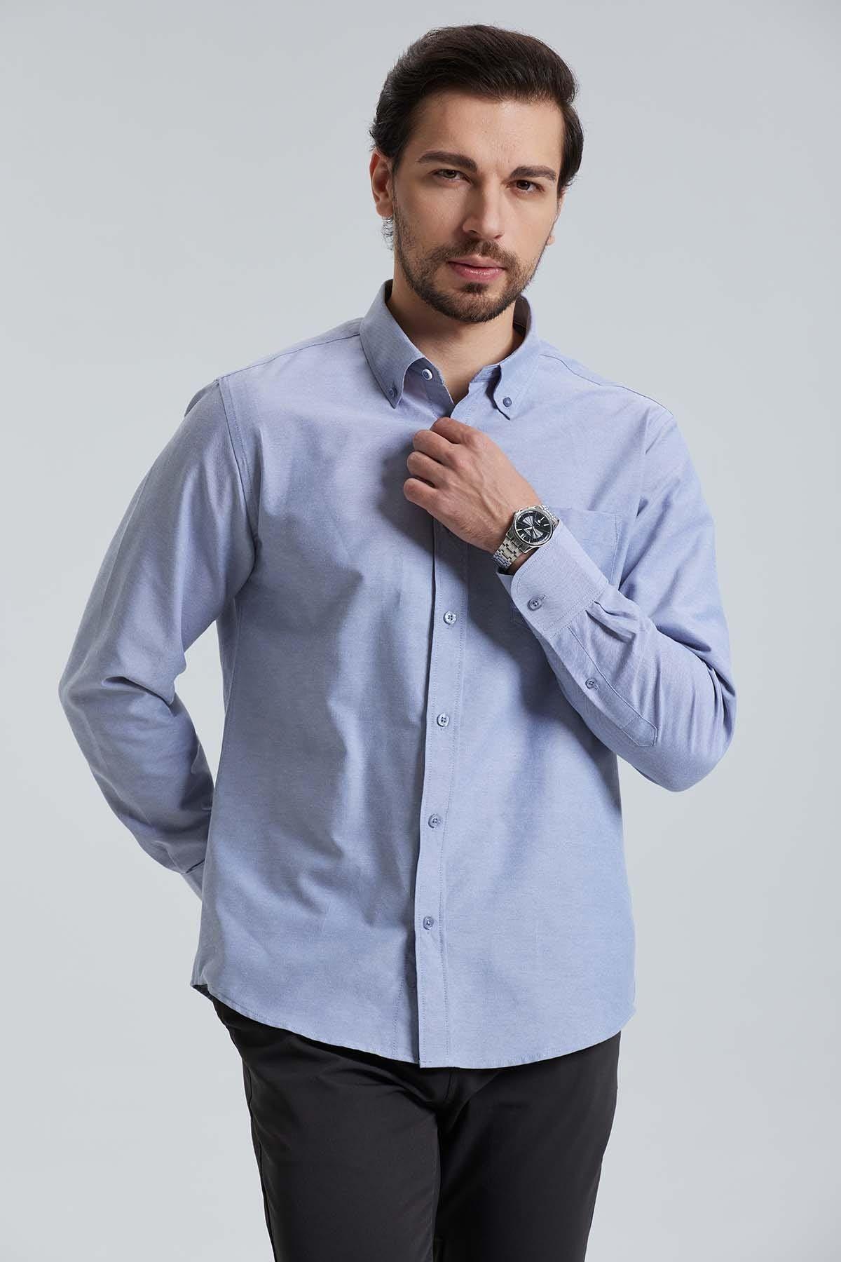 Camisa Oxford Gris-4