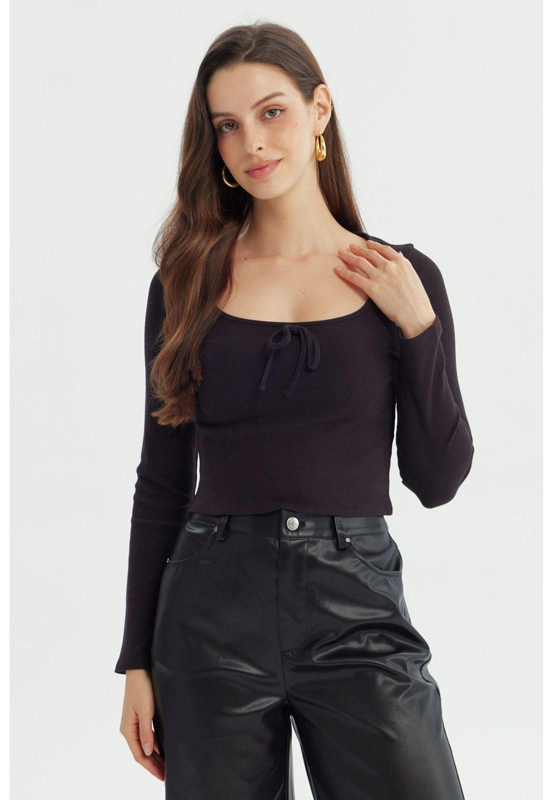 Polera Mujer Ajustado Negro - XVll-0
