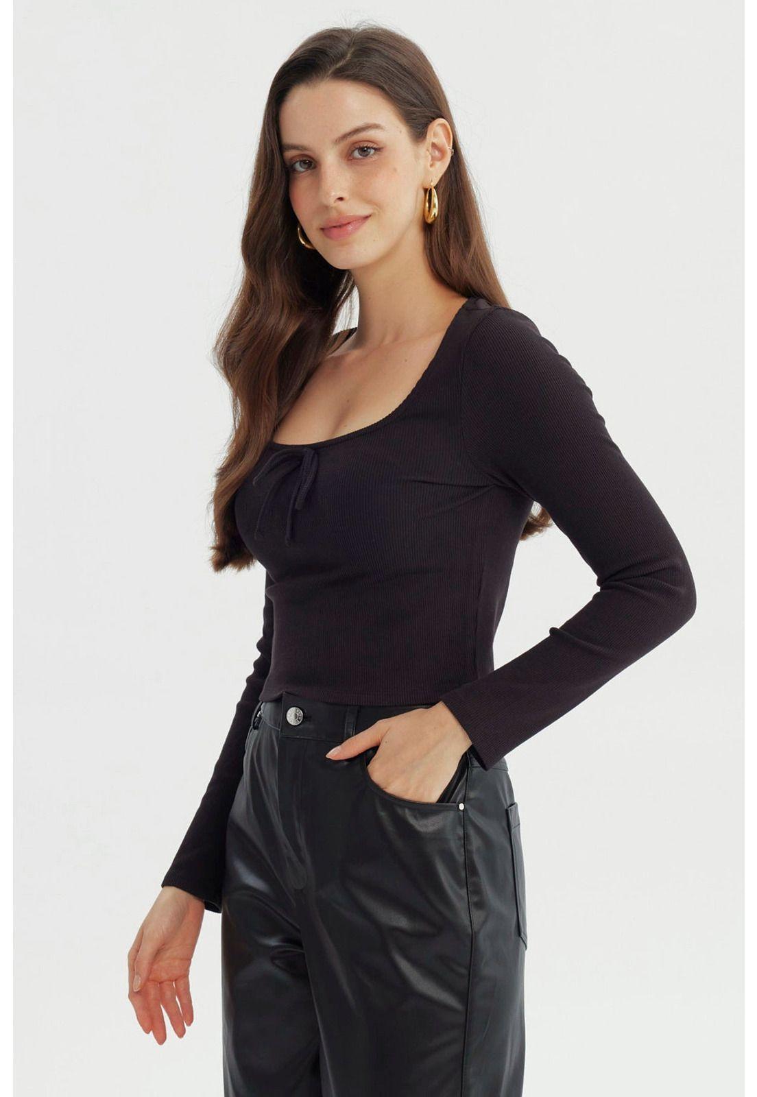 Polera Mujer Ajustado Negro - XVll-1