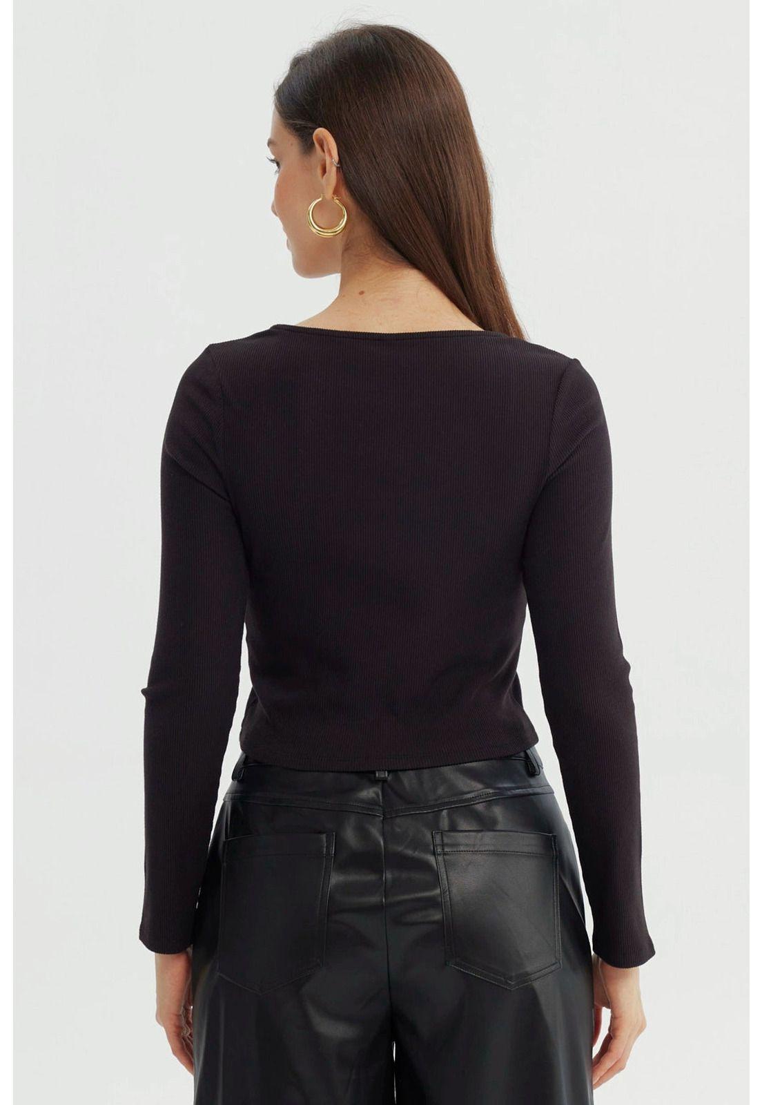 Polera Mujer Ajustado Negro - XVll-2