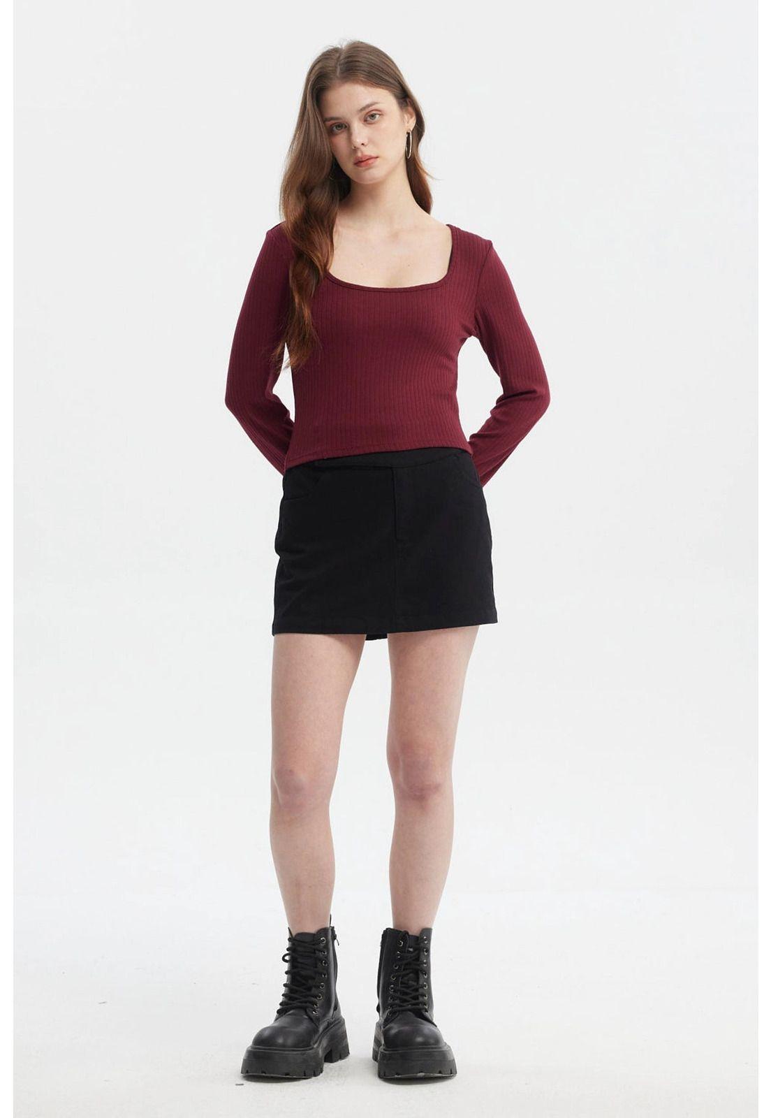 Polera Mujer Rib Rojo - Vll-3