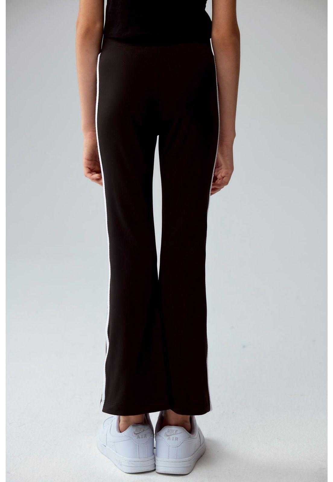 Calza Niña Flare Con Pretina Negro-2