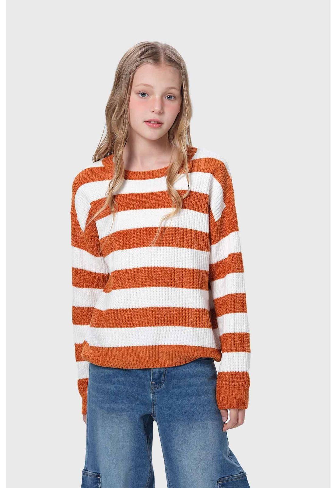 Sweater Niña Rayas Camel-0