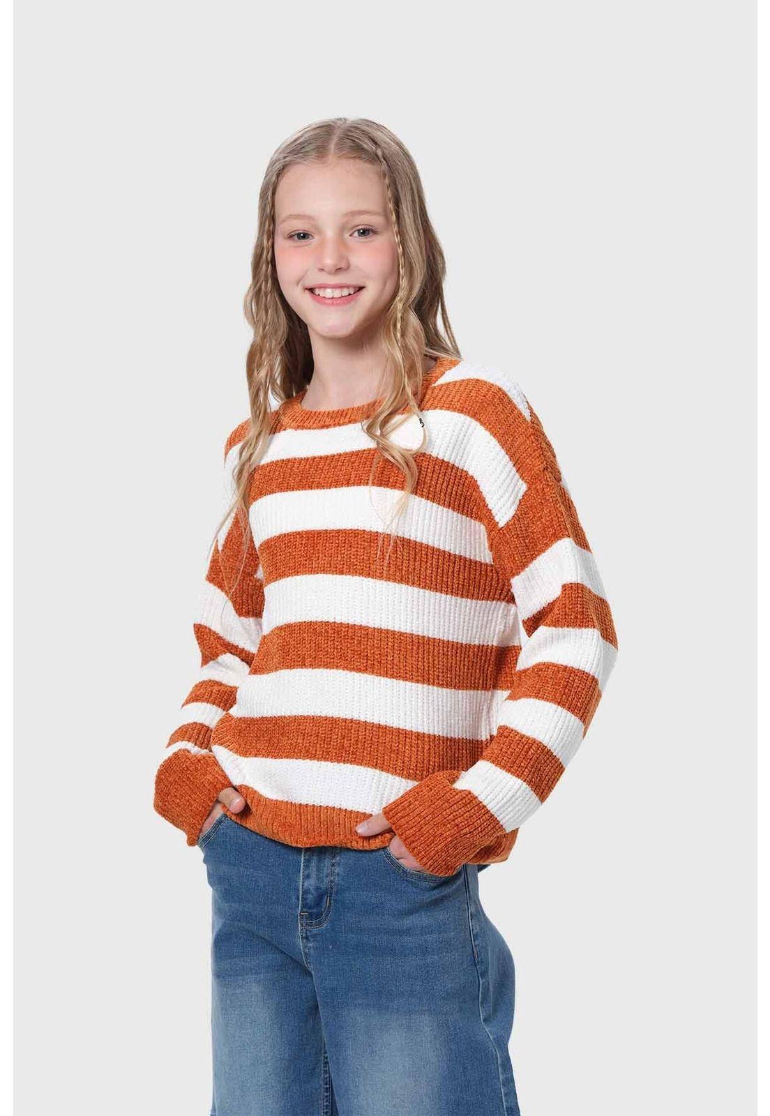 Sweater Niña Rayas Camel-1