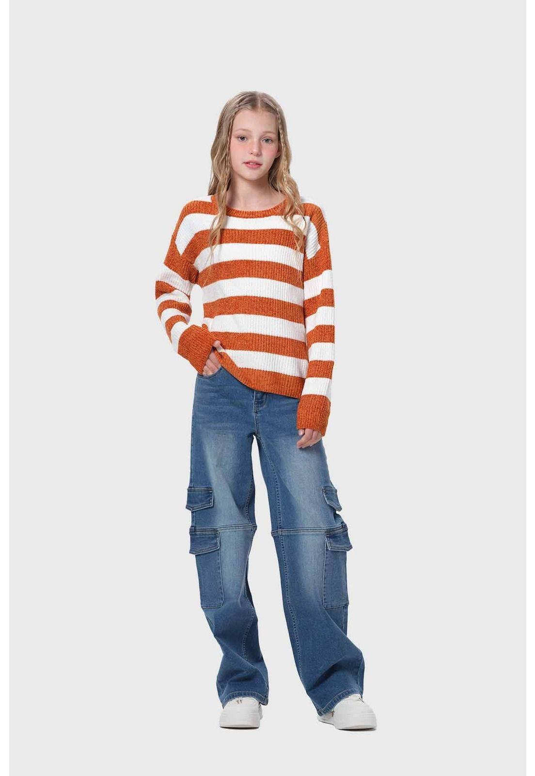 Sweater Niña Rayas Camel-3