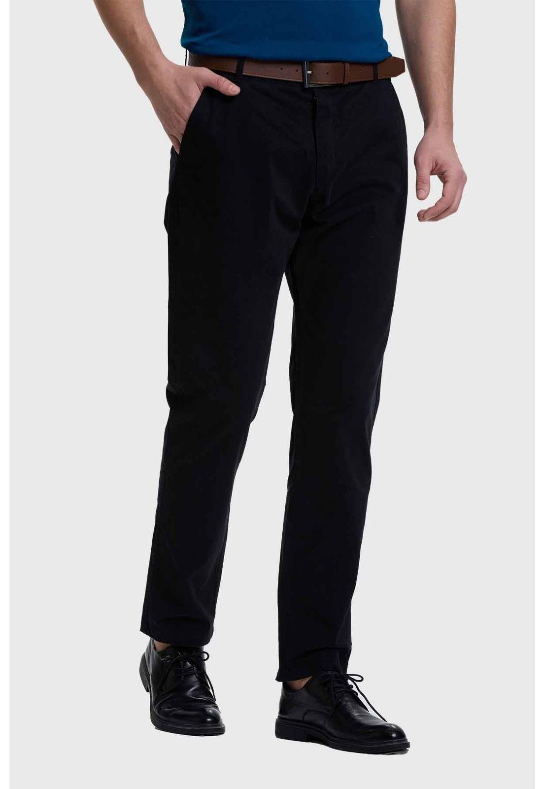 Pantalón Hombre Chino Cinturón Negro-0