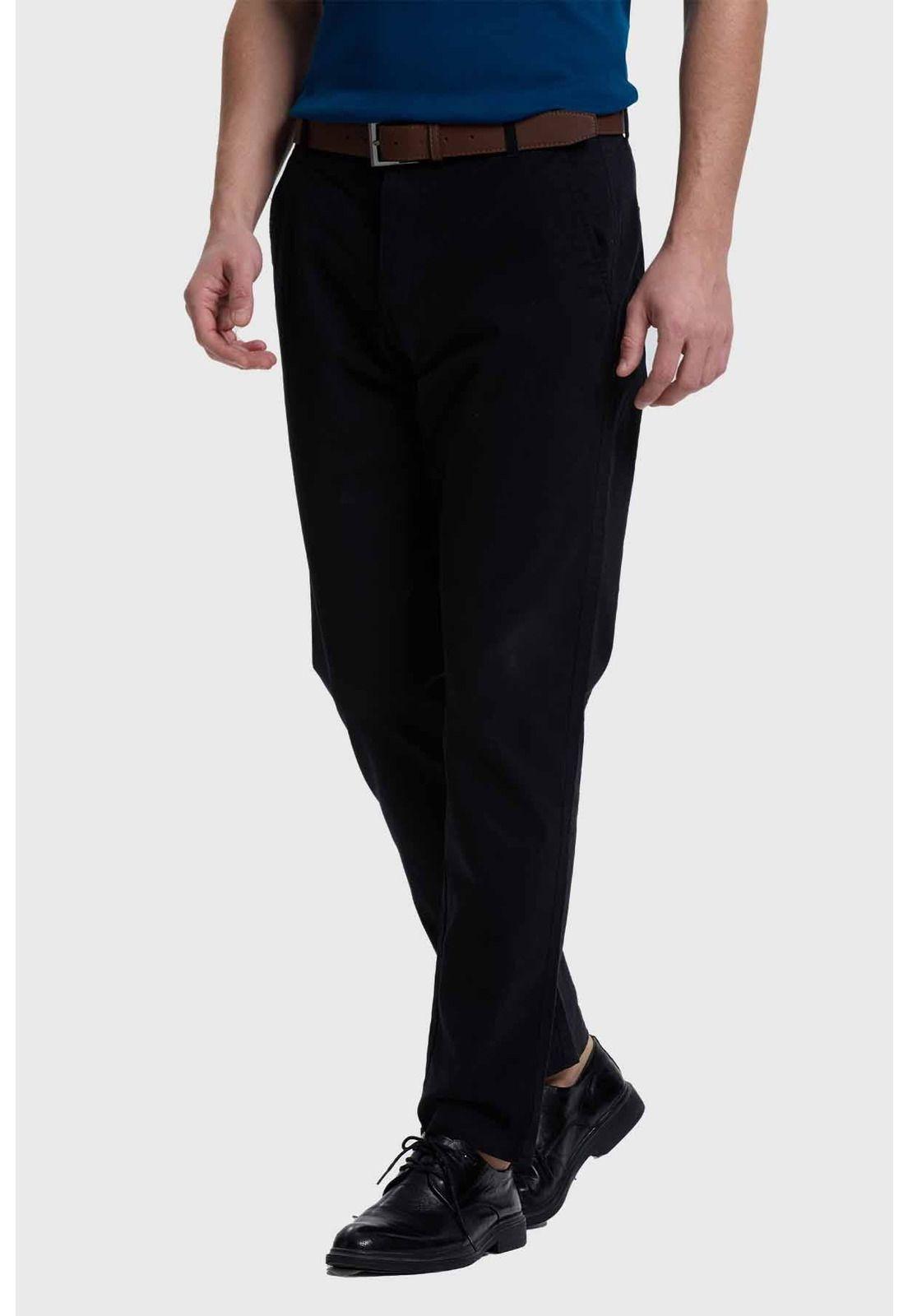 Pantalón Hombre Chino Cinturón Negro-1